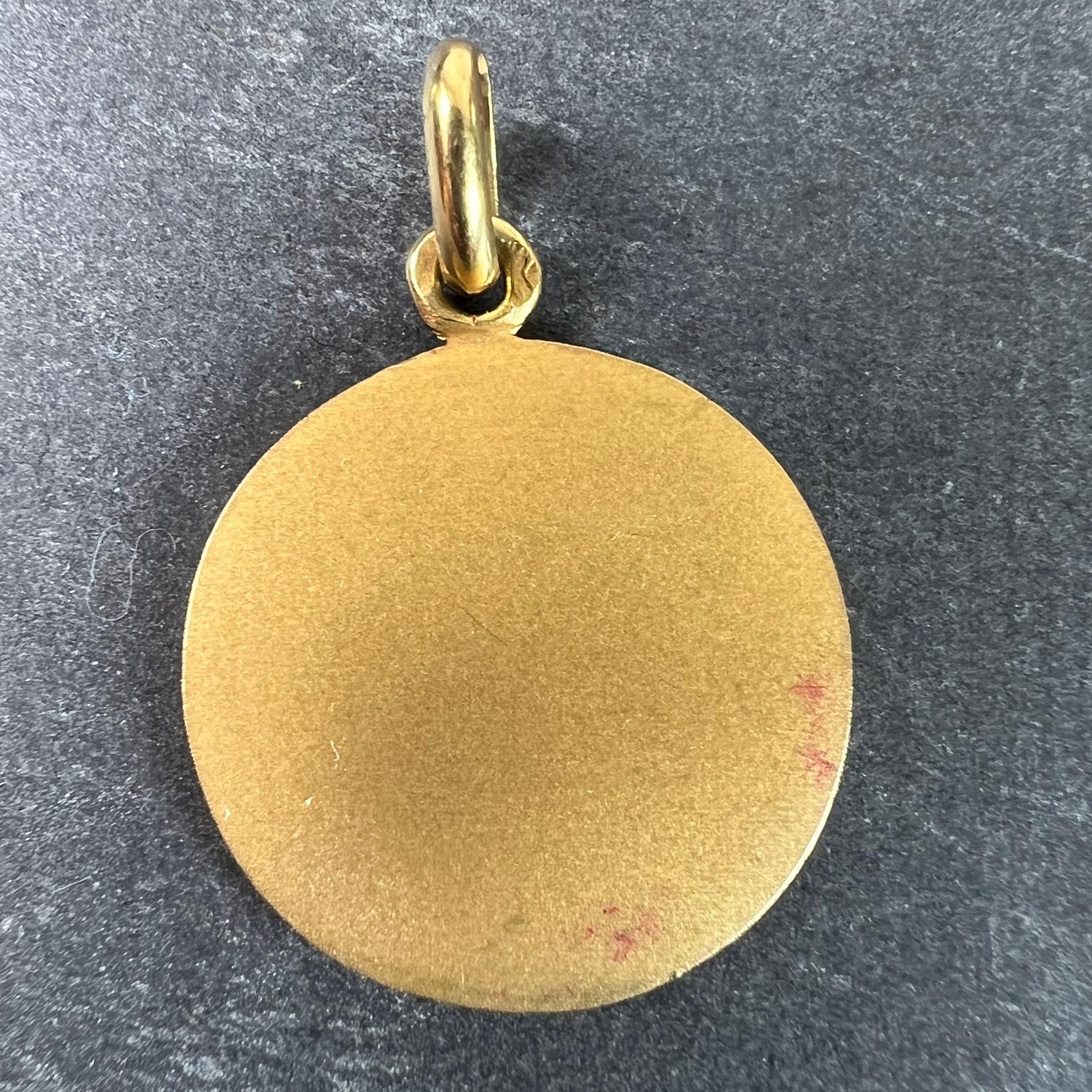 Becker French Zodiac Capricorn Starsign 18K Yellow Gold Charm Pendant In Good Condition For Sale In London, GB