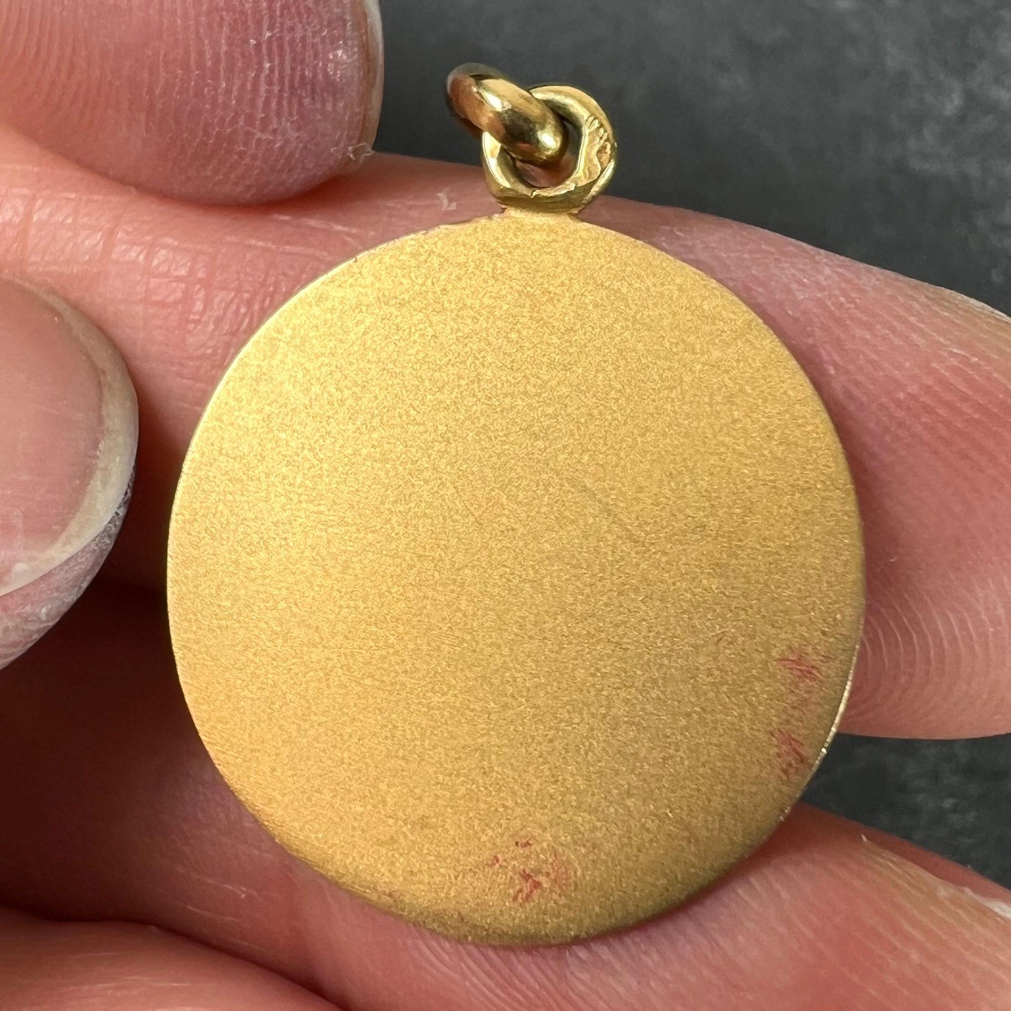 Becker French Zodiac Capricorn Starsign 18K Yellow Gold Charm Pendant For Sale 4