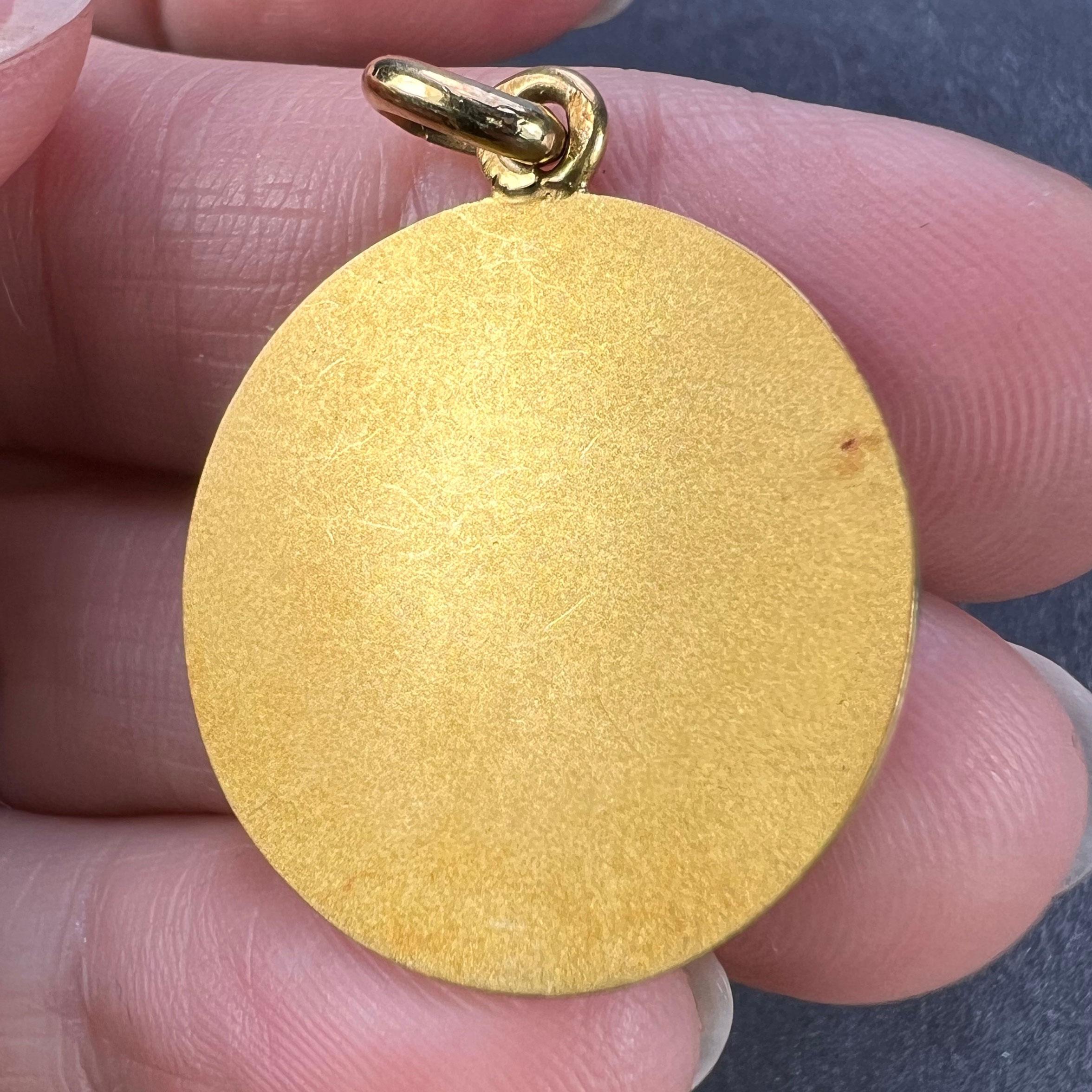 Becker French Zodiac Gemini Starsign 18K Yellow Gold Charm Pendant For Sale 1