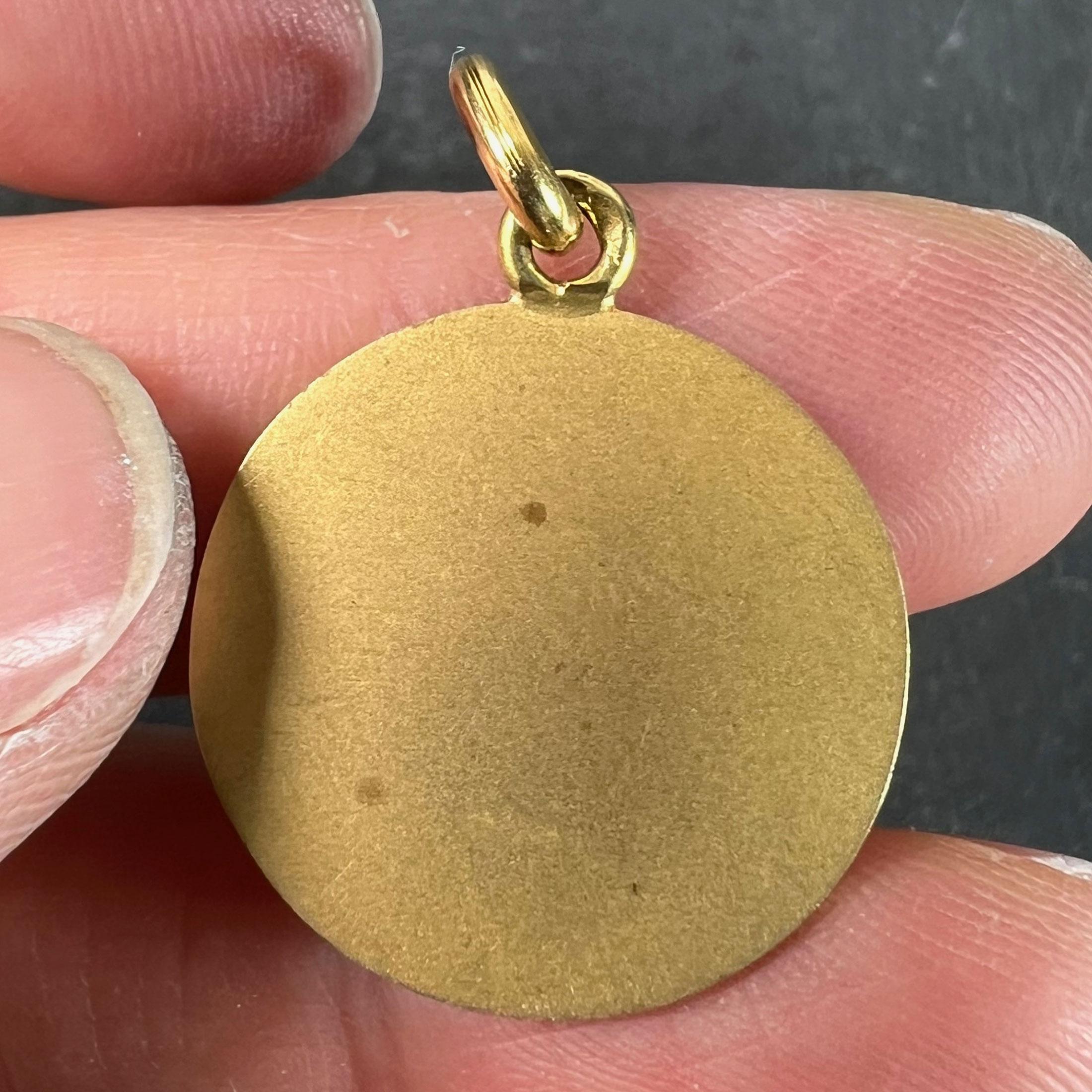 Becker French Zodiac Gemini Starsign 18K Yellow Gold Charm Pendant For Sale 4