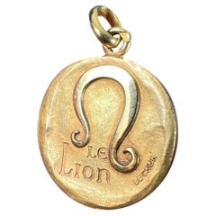 Becker French Zodiac Leo Starsign 18K Yellow Gold Charm Pendant