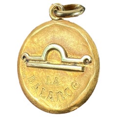 Becker French Zodiac Libra Starsign 18K Yellow Gold Charm Pendant