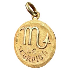 Becker French Zodiac Scorpio Starsign 18K Yellow Gold Charm Pendant