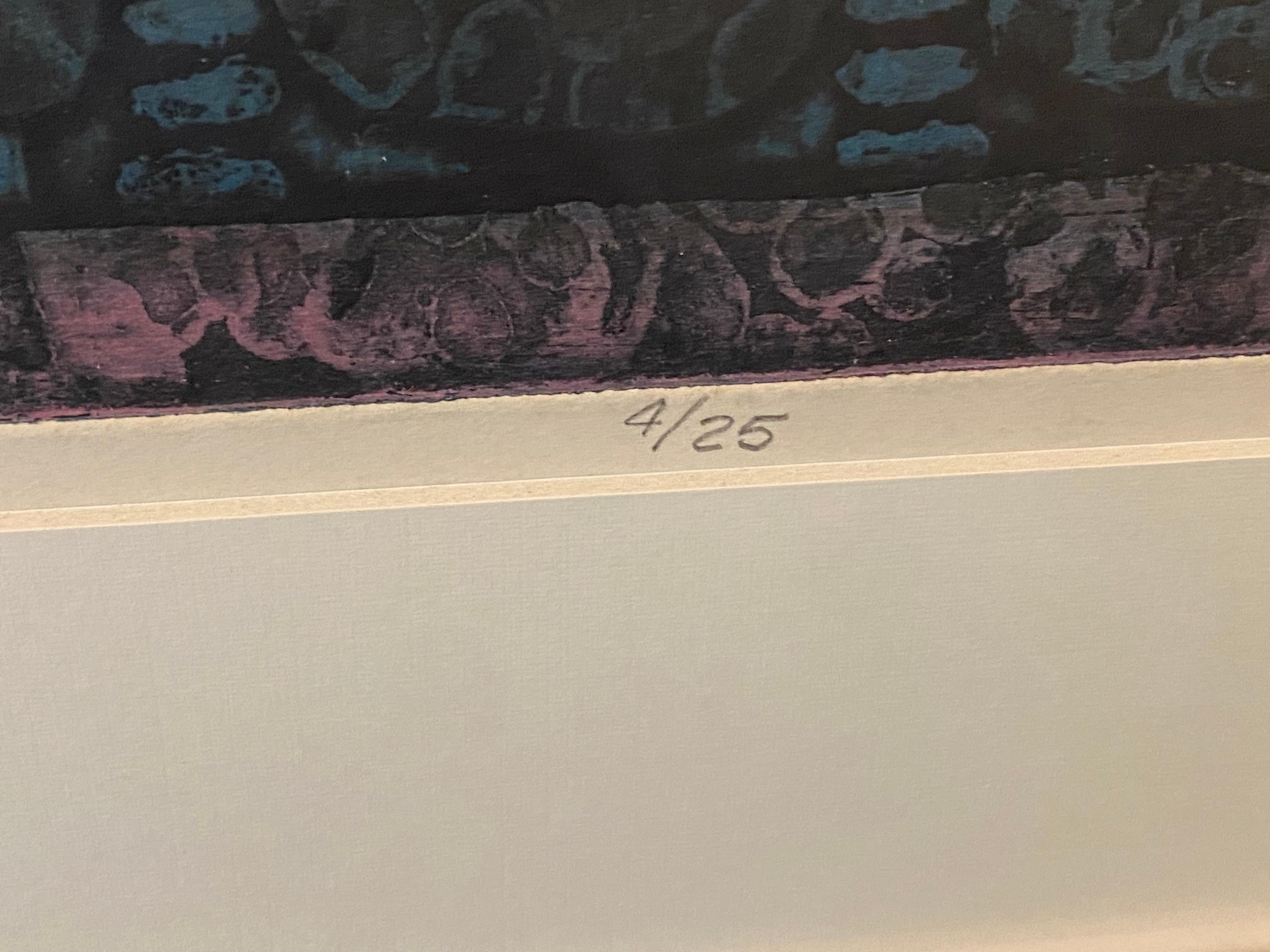 „Memory of an Ancient City“  Semi-abstrakte Lithographie von Beckford Young im Angebot 3