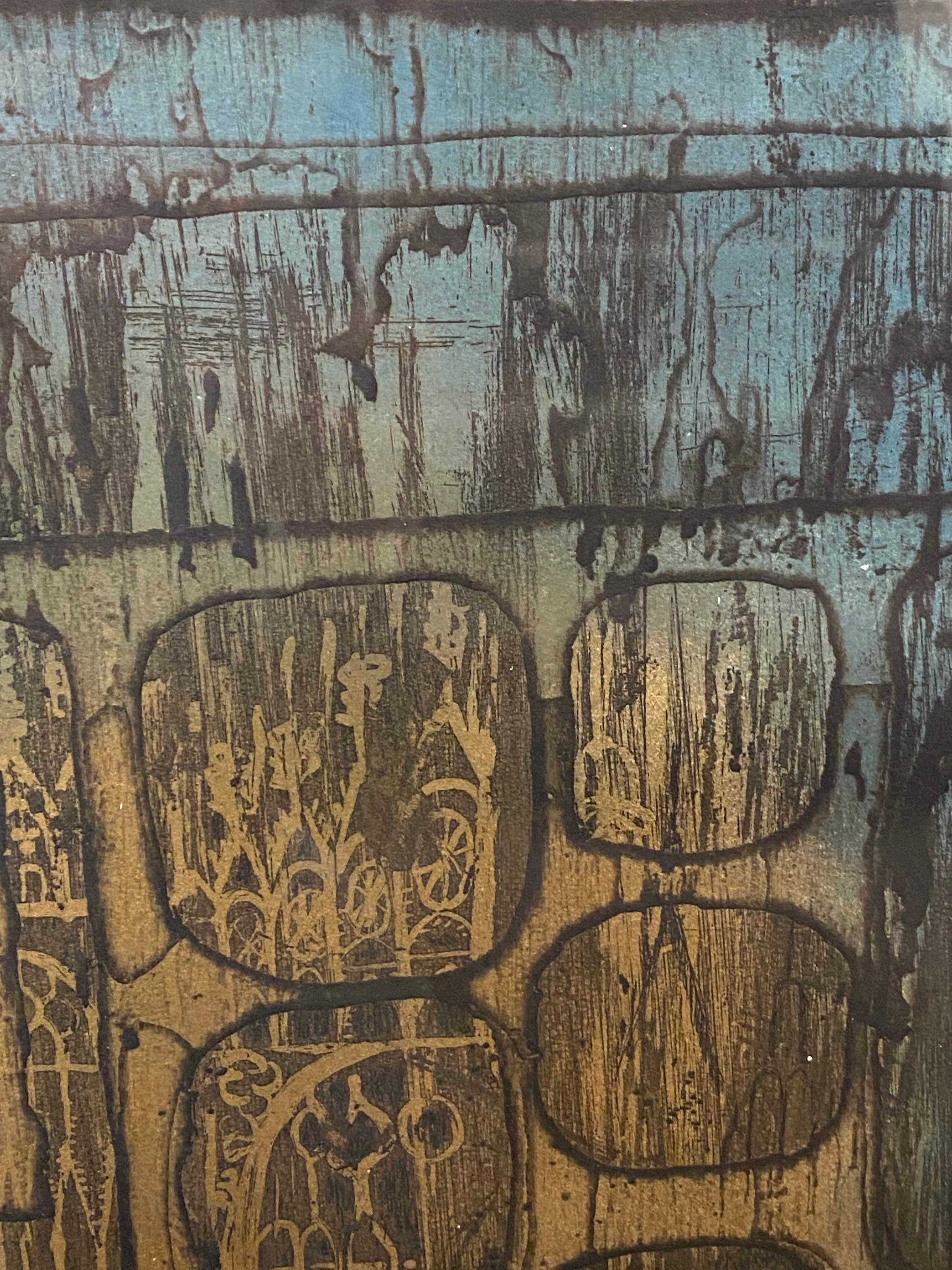 „Memory of an Ancient City“  Semi-abstrakte Lithographie von Beckford Young im Angebot 6