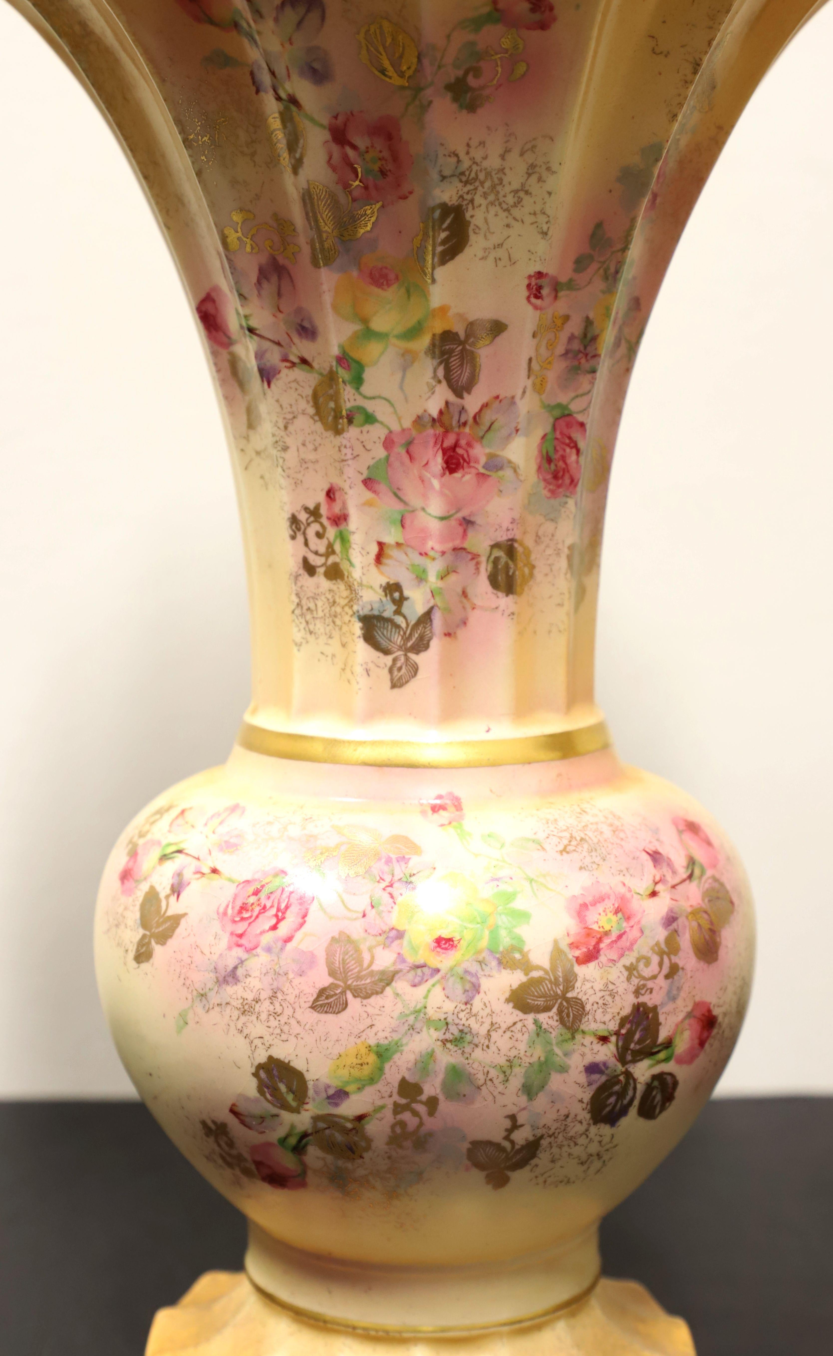 20th Century BECKWITH CHINA Hand Painted Porcelain Vases - Pair For Sale