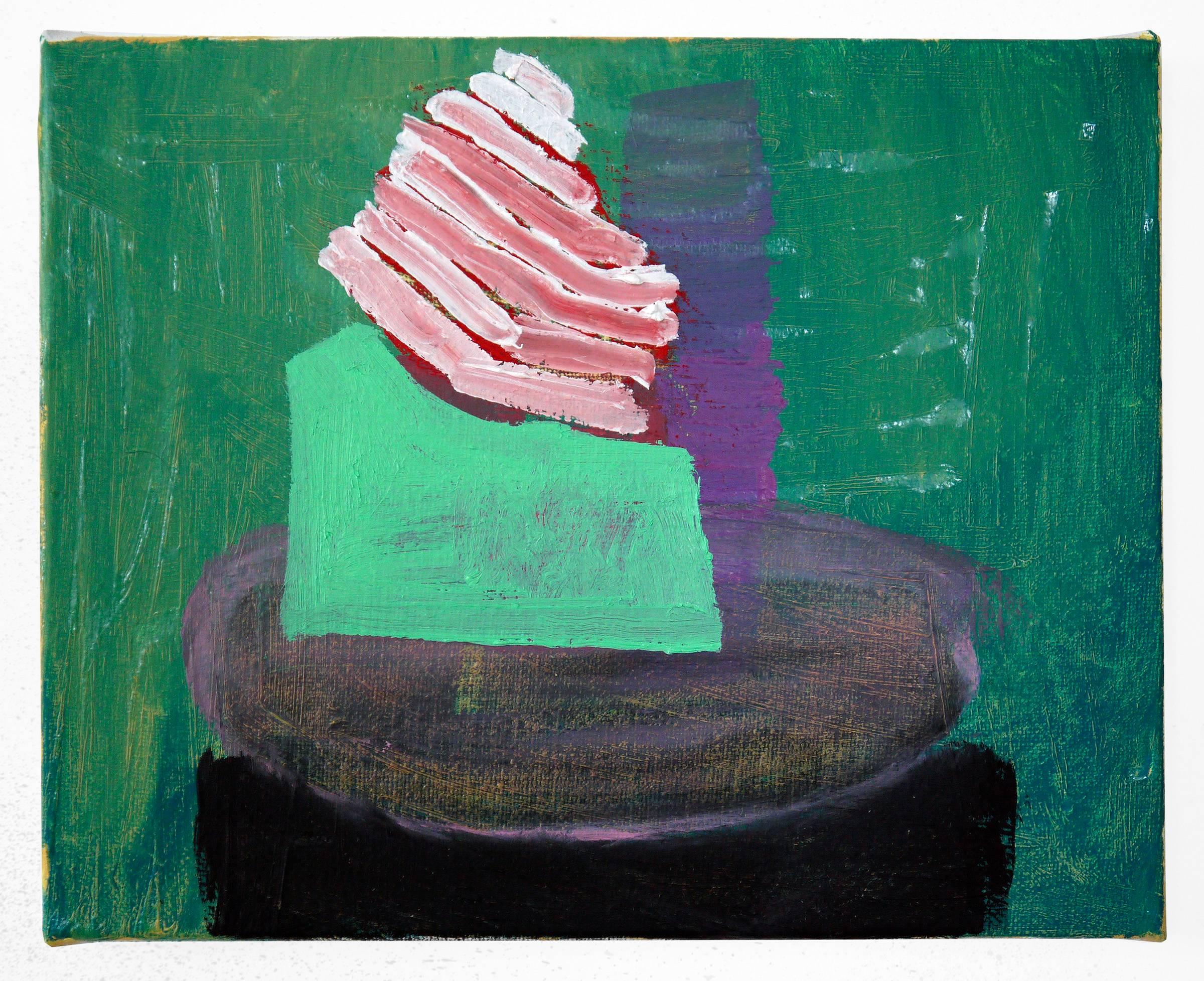 Becky Yazdan Abstract Painting - Still Life with Pork Chop