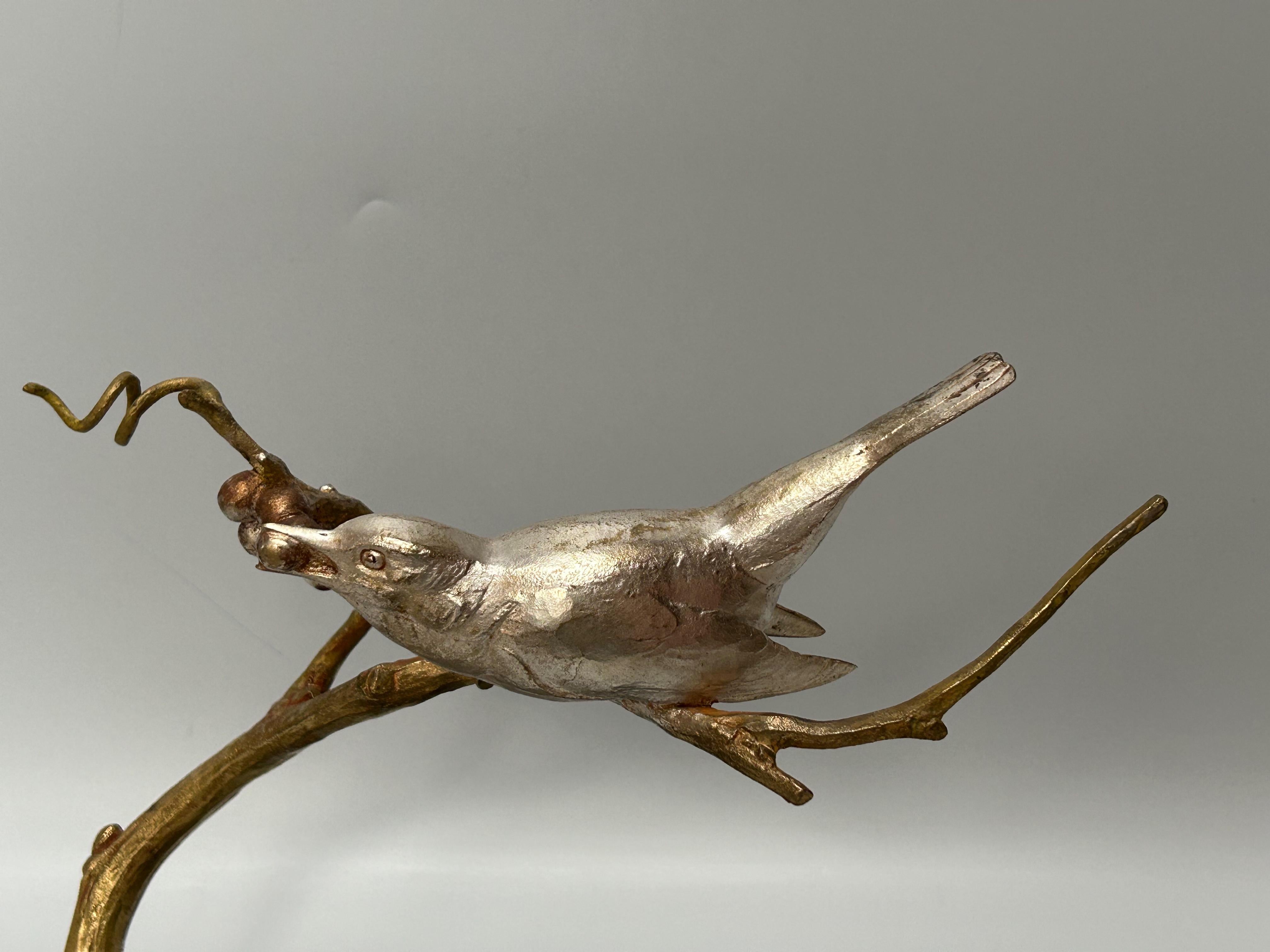 Art-Déco-Bronze-Skulptur mit Eichhörnchen im Angebot 4