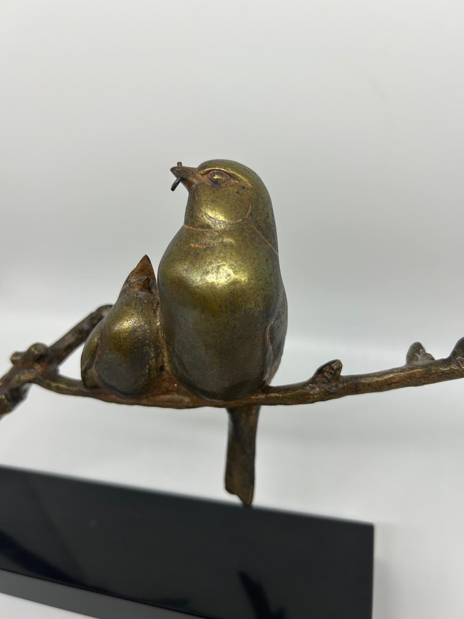 Becquerel birds art deco sculpture  For Sale 6