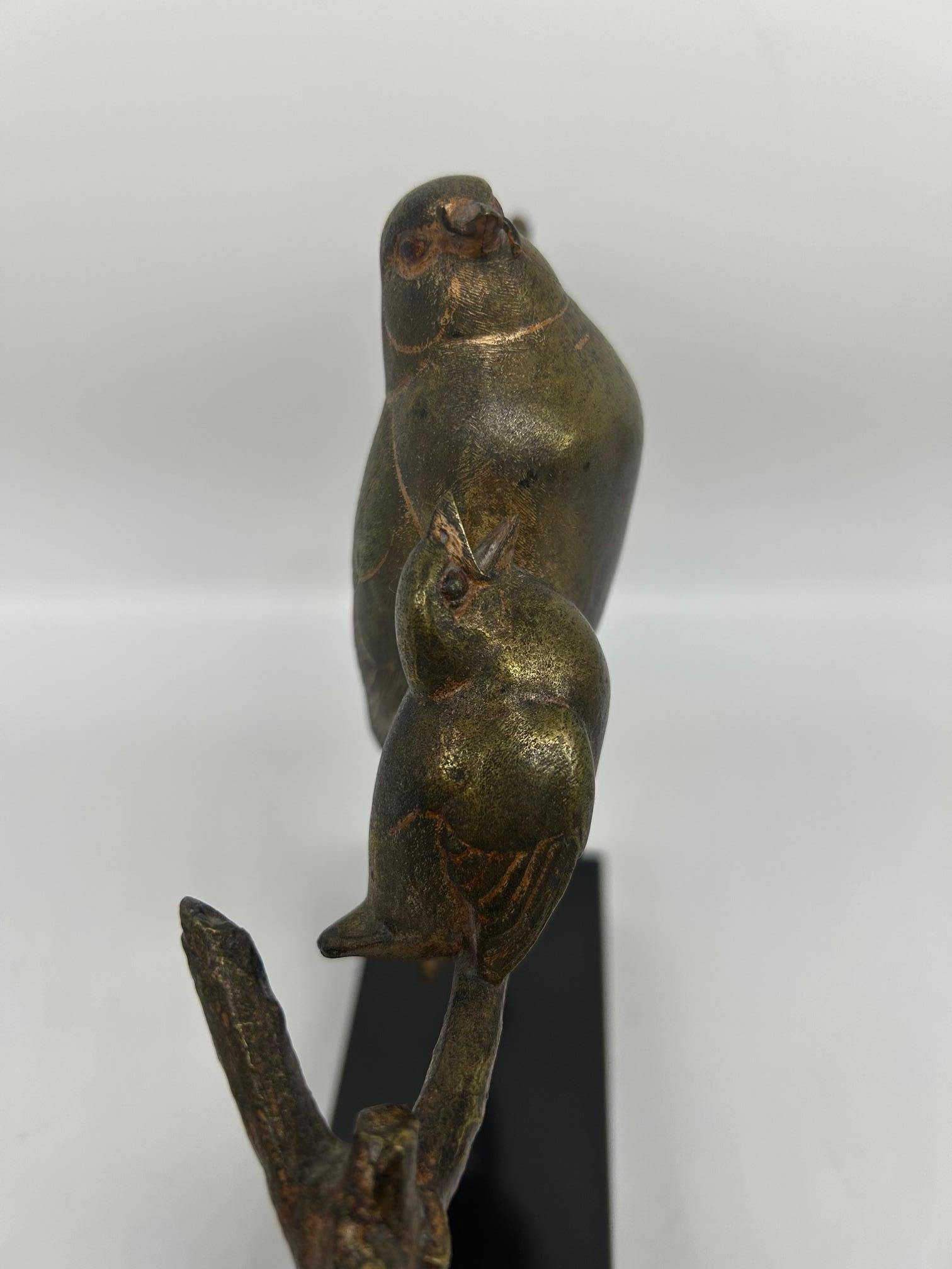 Becquerel birds art deco sculpture  For Sale 7