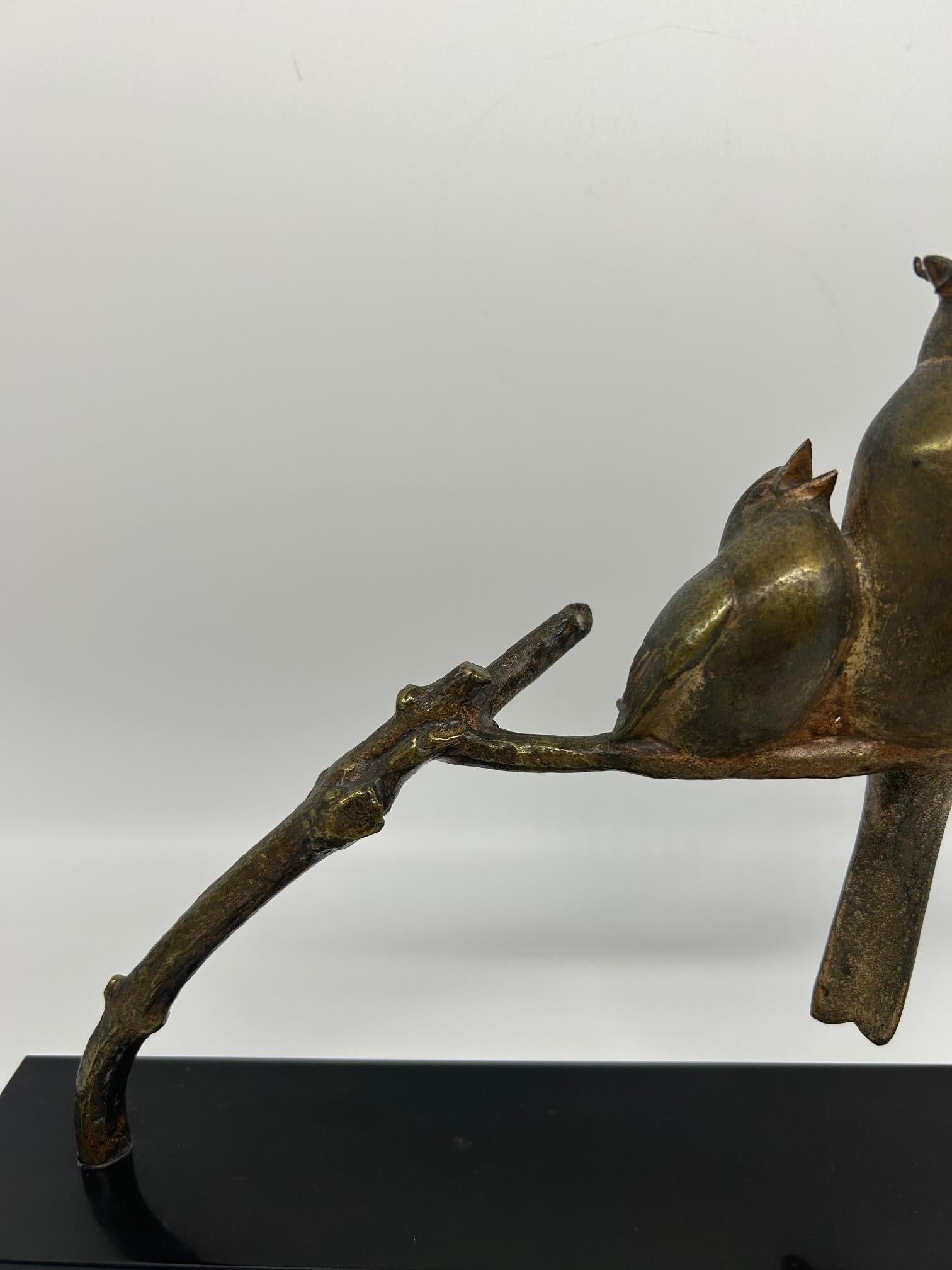 Becquerel birds art deco sculpture  In Good Condition For Sale In Brooklyn, NY