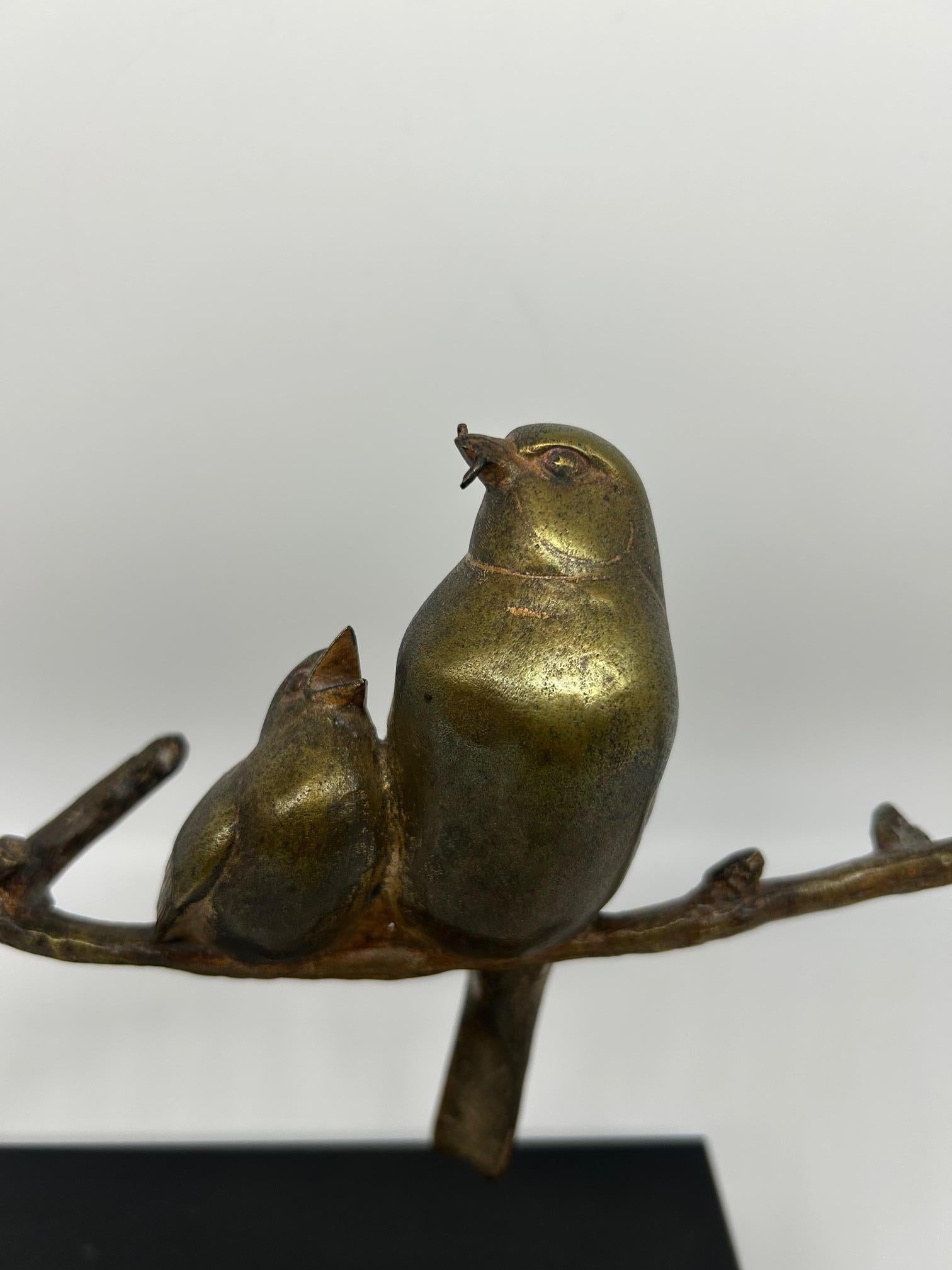 20ième siècle Becquerel oiseaux sculpture art déco  en vente