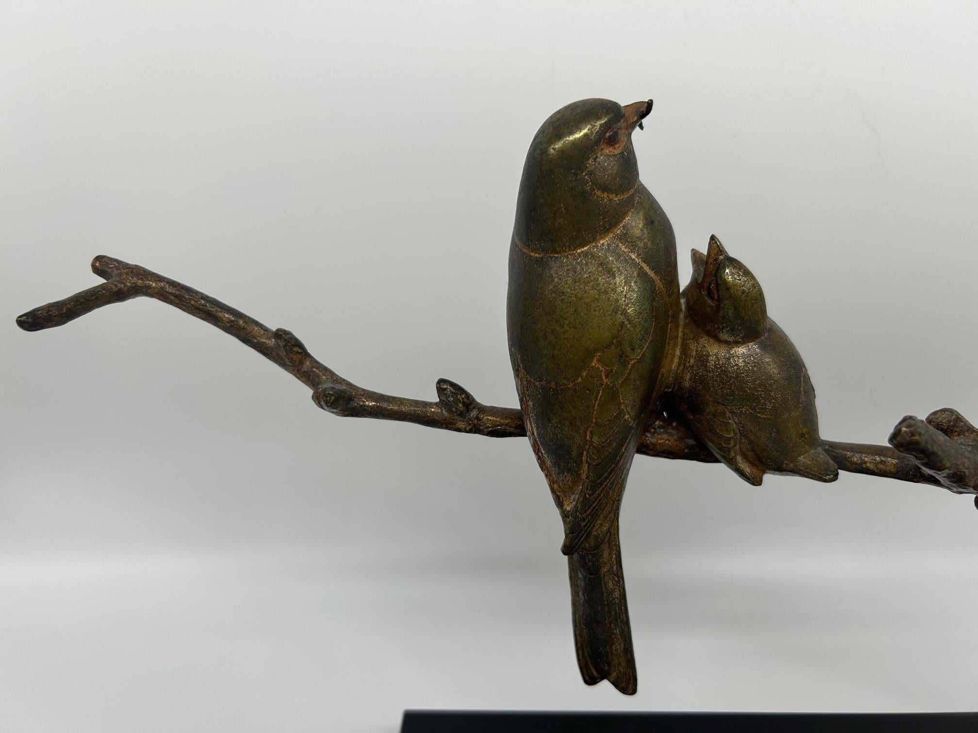 Becquerel birds art deco sculpture  For Sale 2