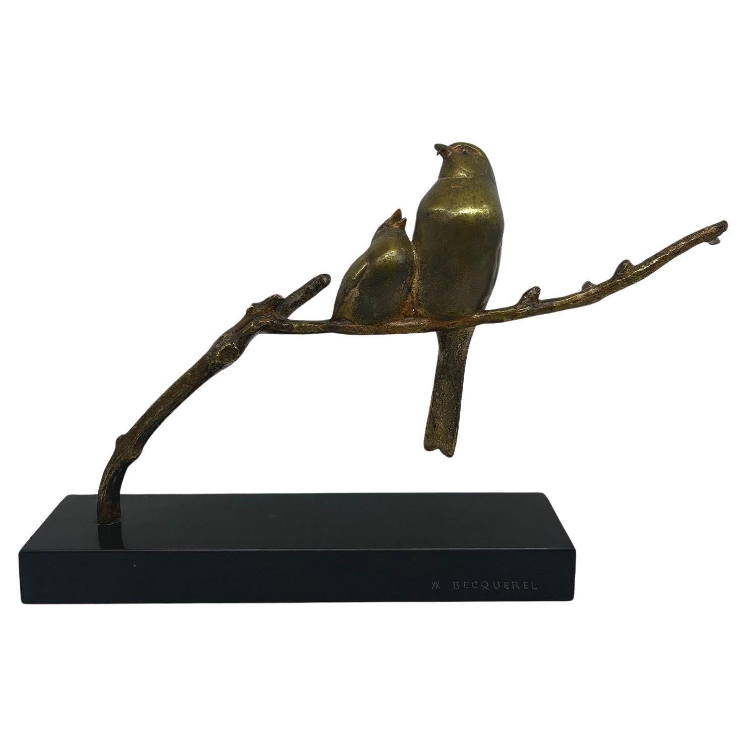 Becquerel birds art deco sculpture 