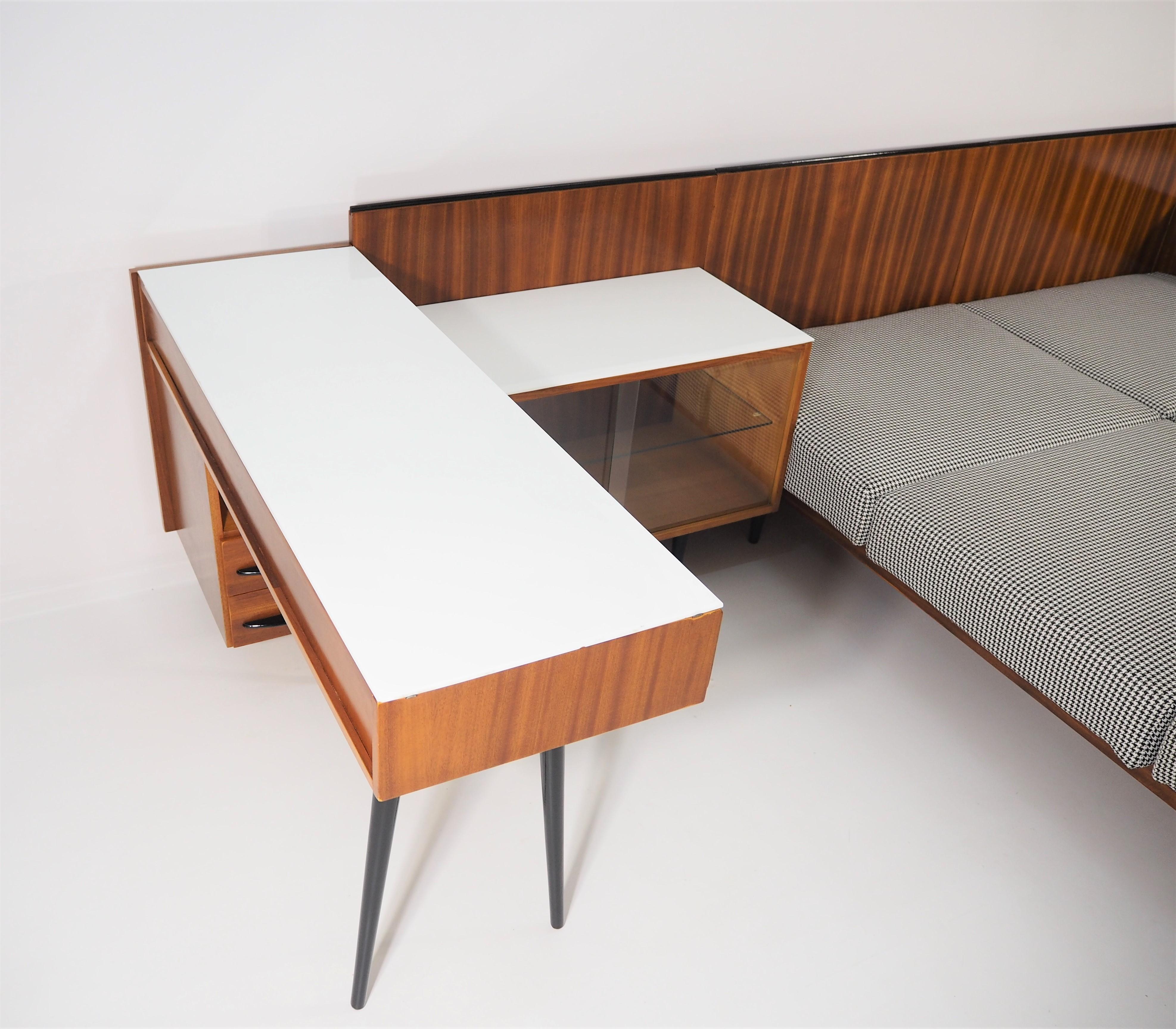 Mid-20th Century Bed and Desk Set by Jindřich Halabala for UP Závody, 1960s For Sale