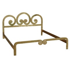 Retro Bed Angelo Brotto Brass, Italy