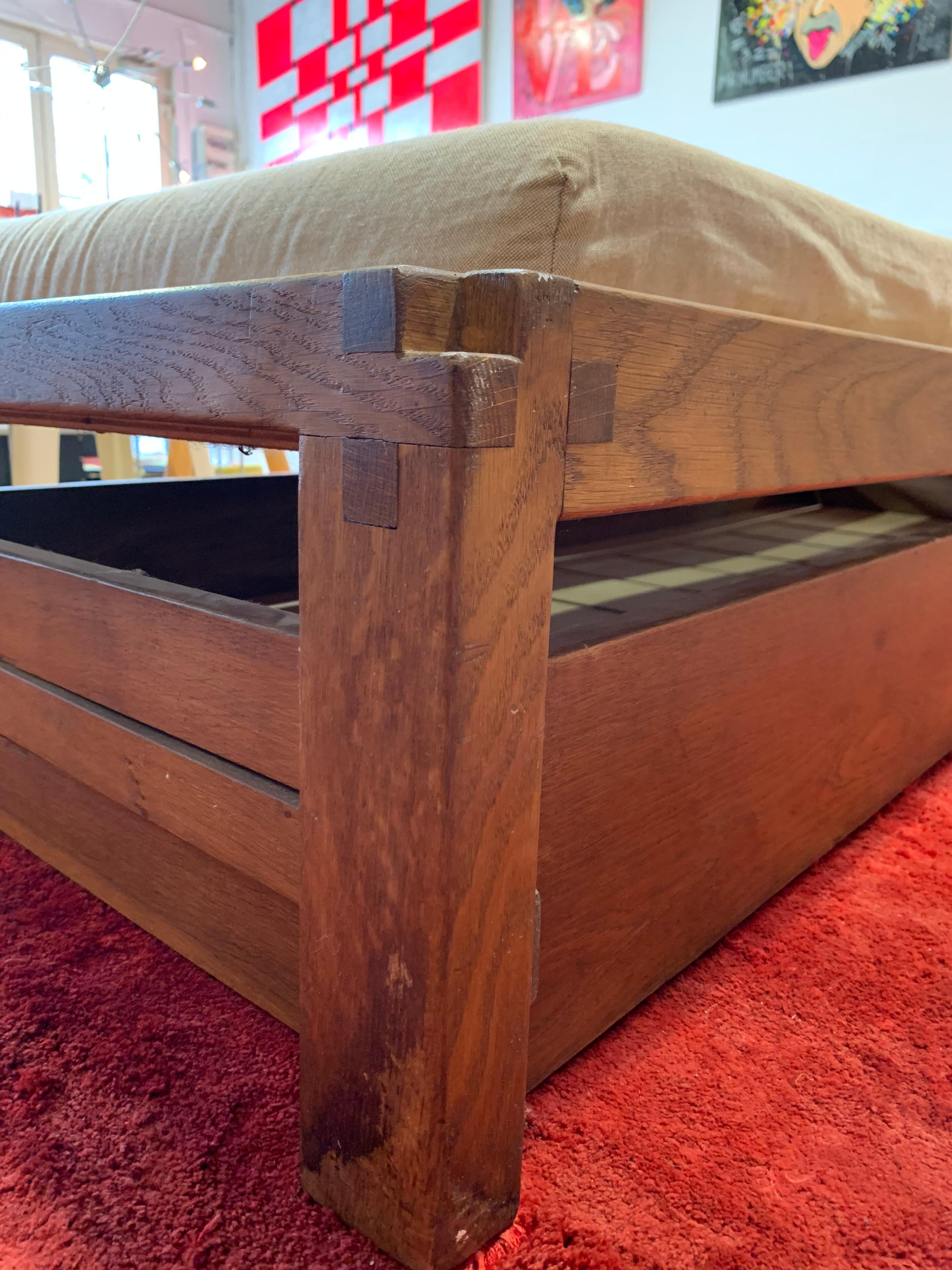 Wood Bed/Bench L03 by Pierre Chapo