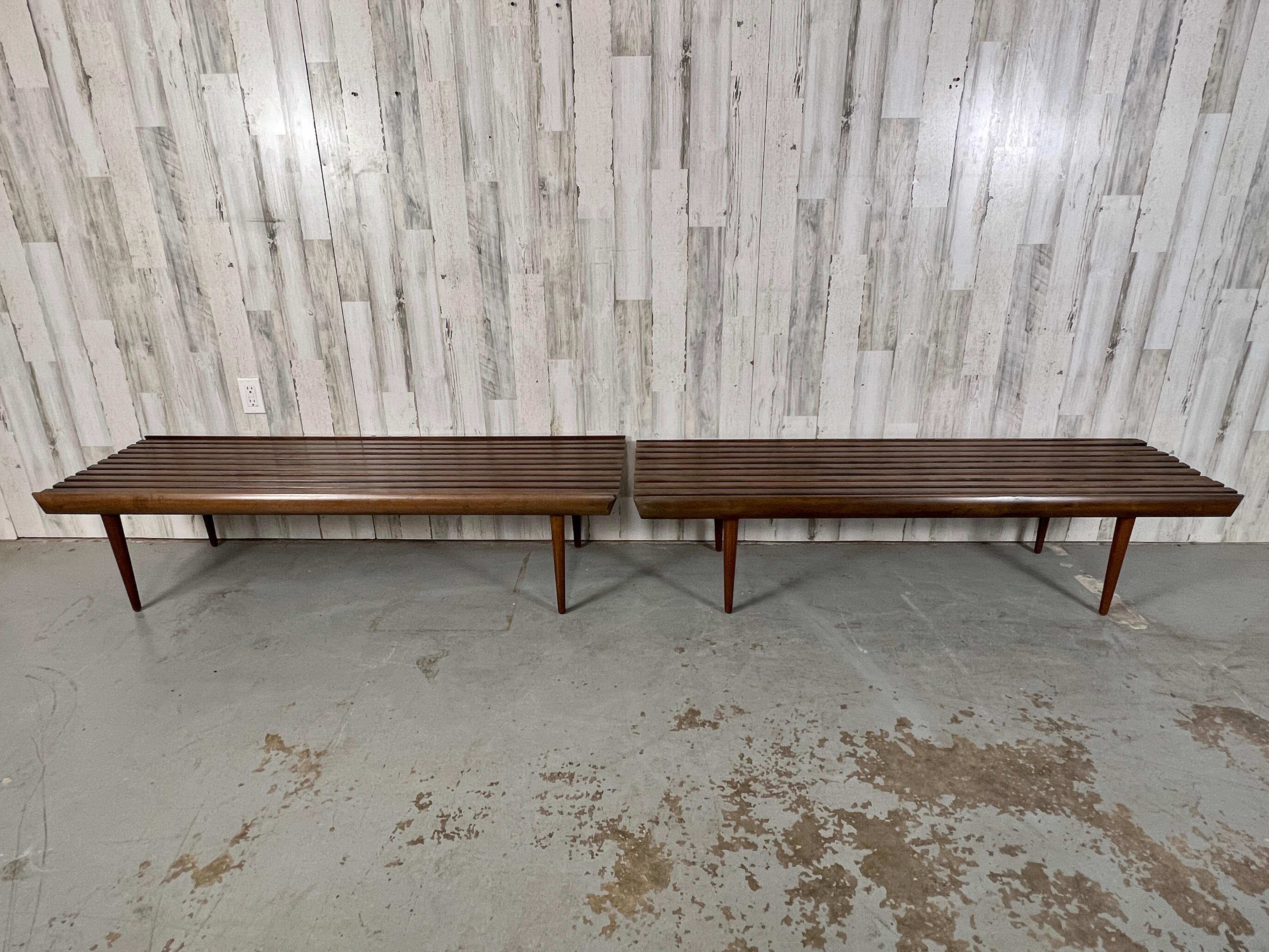 Mid-Century Slat Benches For Sale 7
