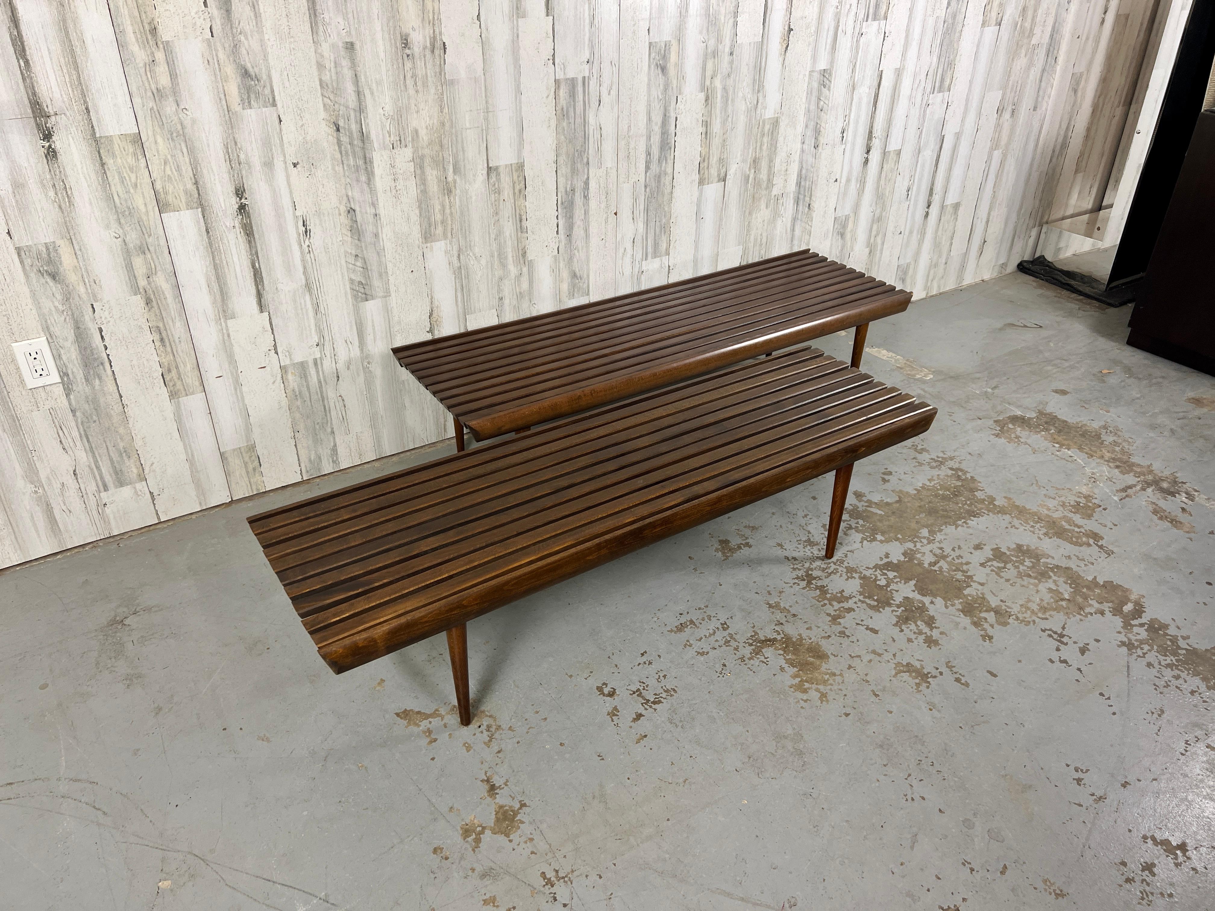 Mid-Century Slat Benches For Sale 2