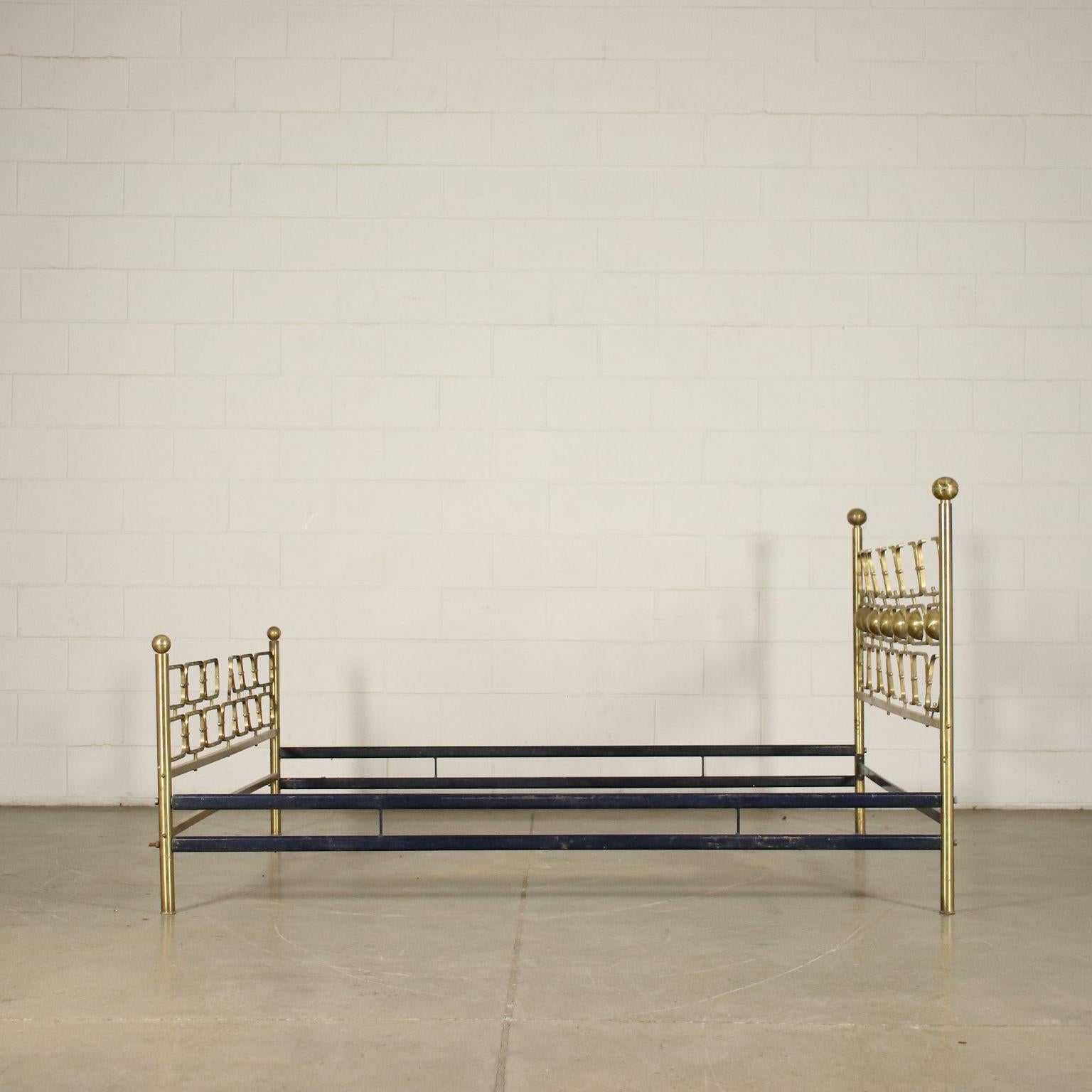 Mid-Century Modern Bed Brass, Italy, 1970s