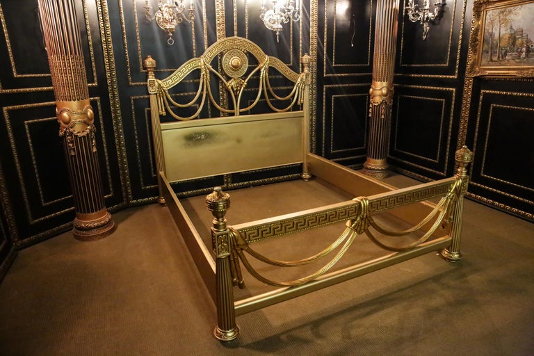 Bed Carved in Versace Style Poliment Gold High Quality at 1stDibs versace bed frame, versace