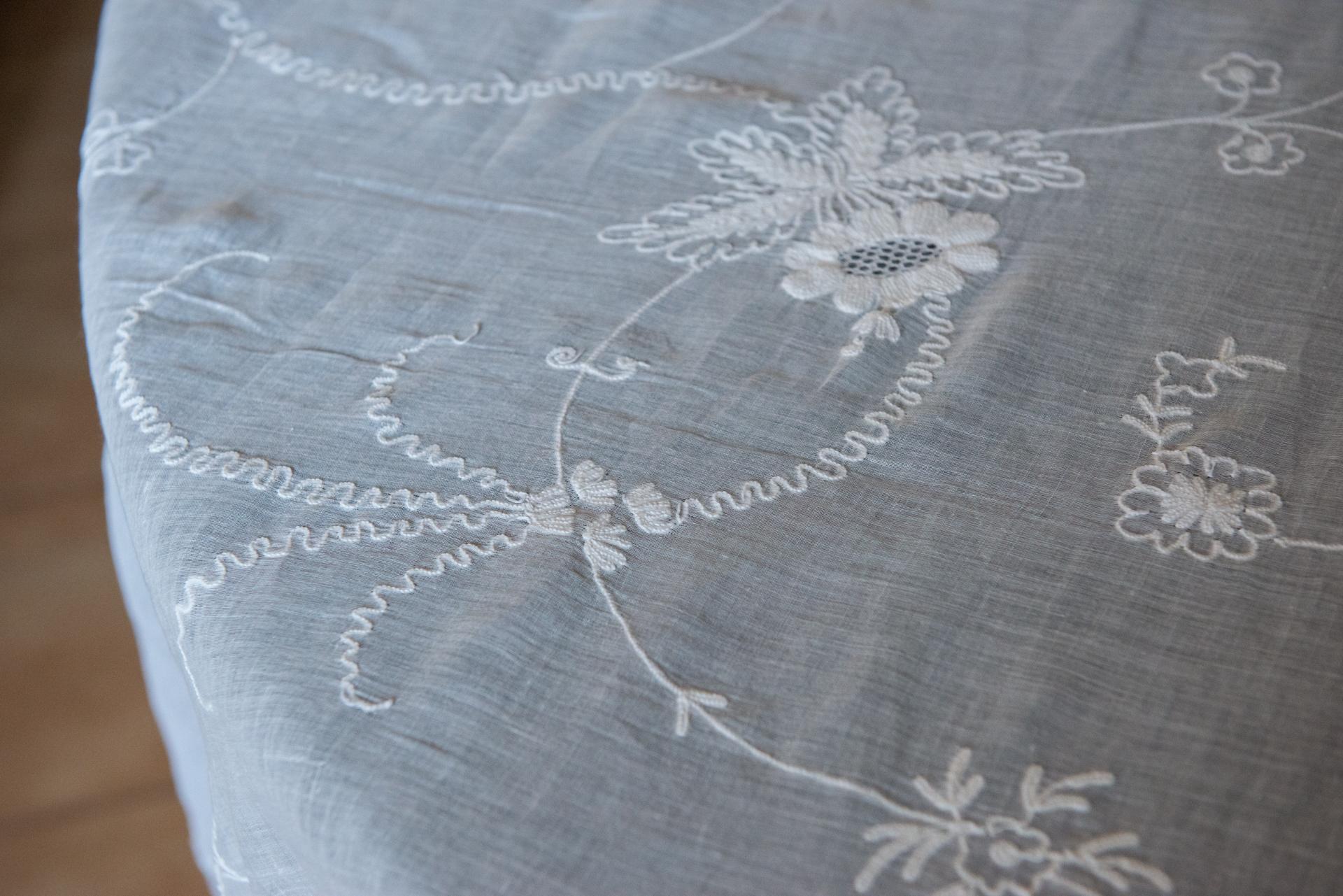 Cotton Rare Bed Cover or Tablecloth in Corneline Tissue