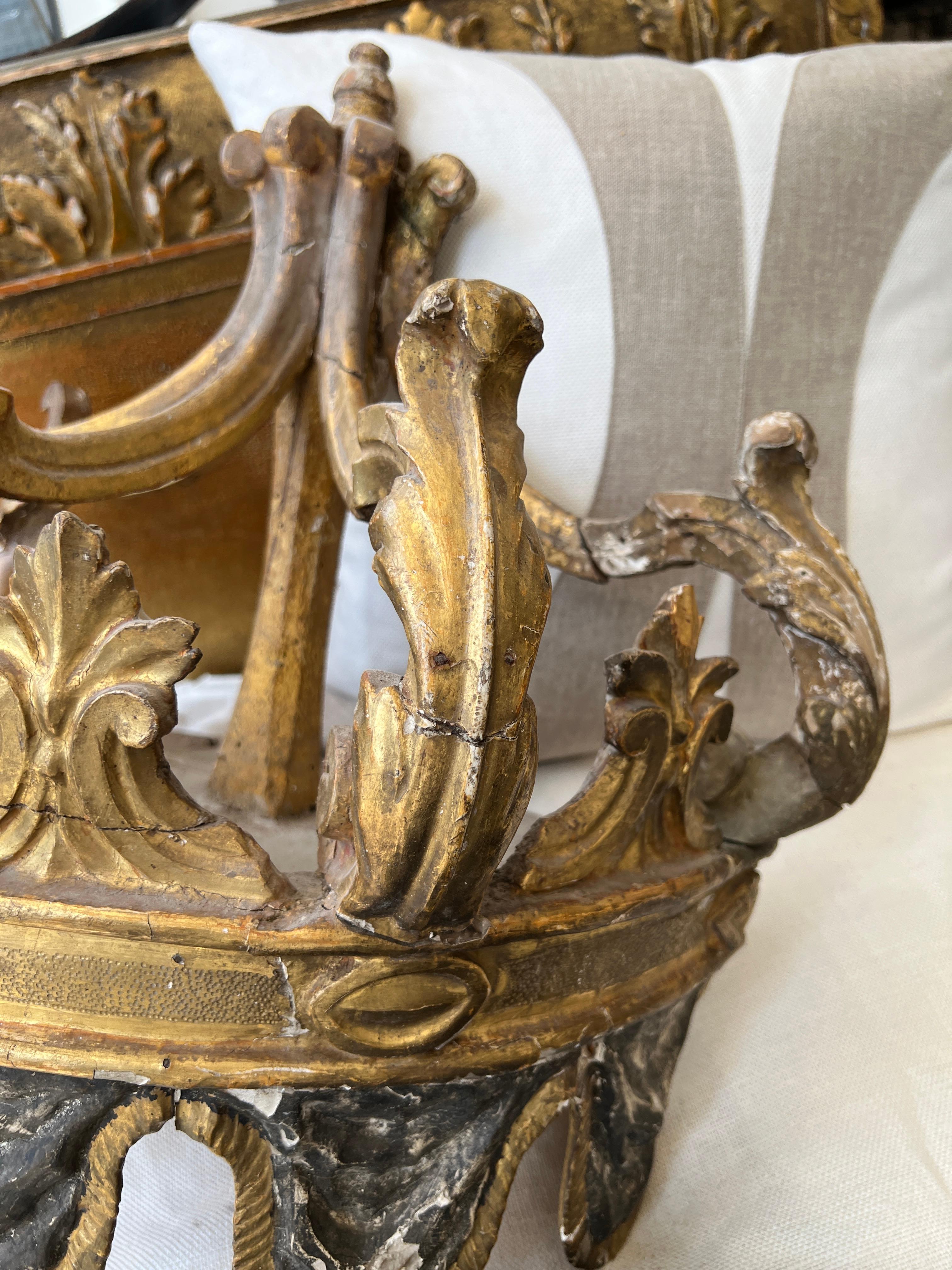 Hand-Carved Bed Crown For Sale