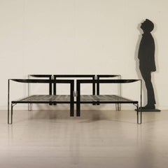 Bed Designed by Tobia Scarpa Lacquered Metal Vintage, Italy, 1980s