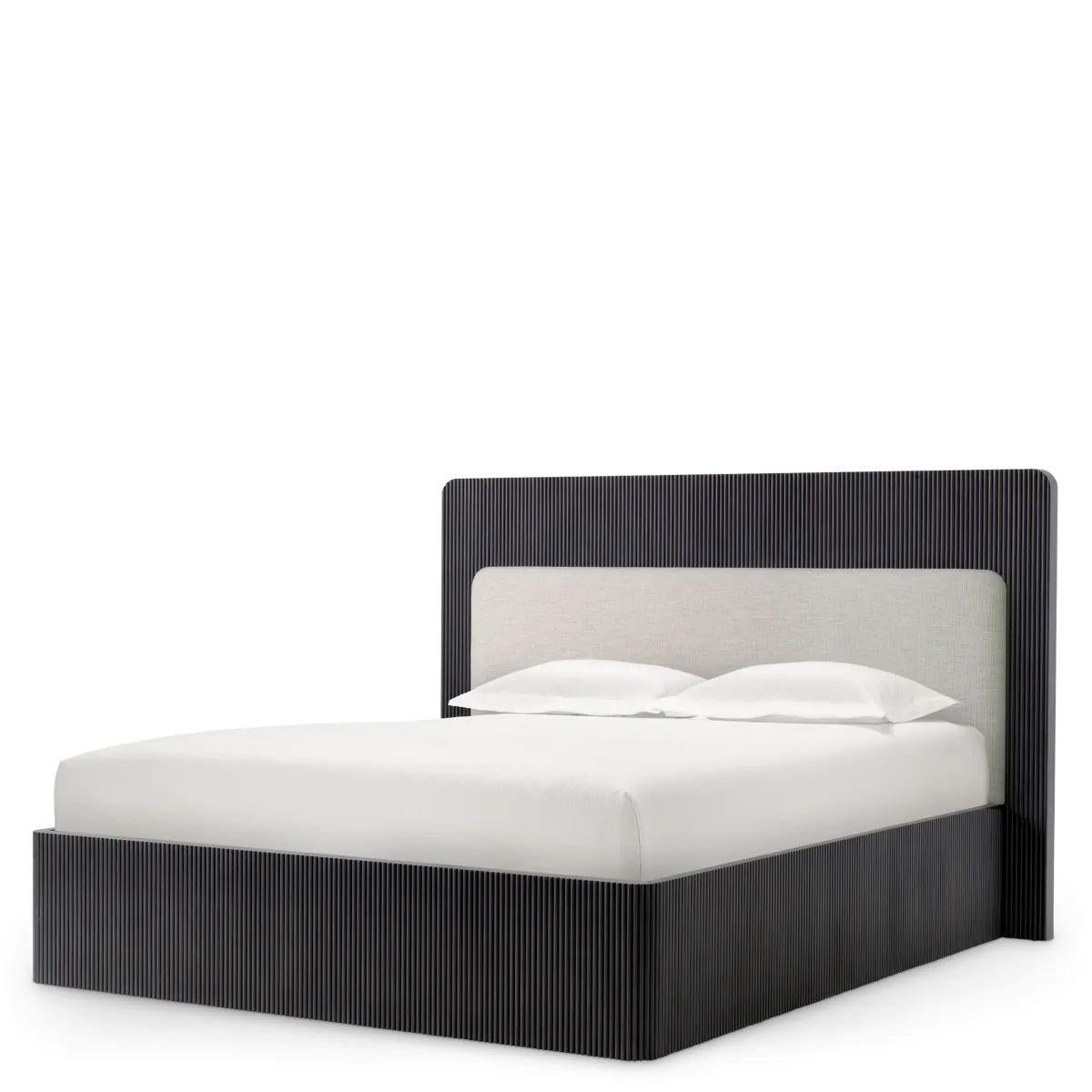 Bed Frame – Charcoal Grey Ribbed 
Natural Fabric