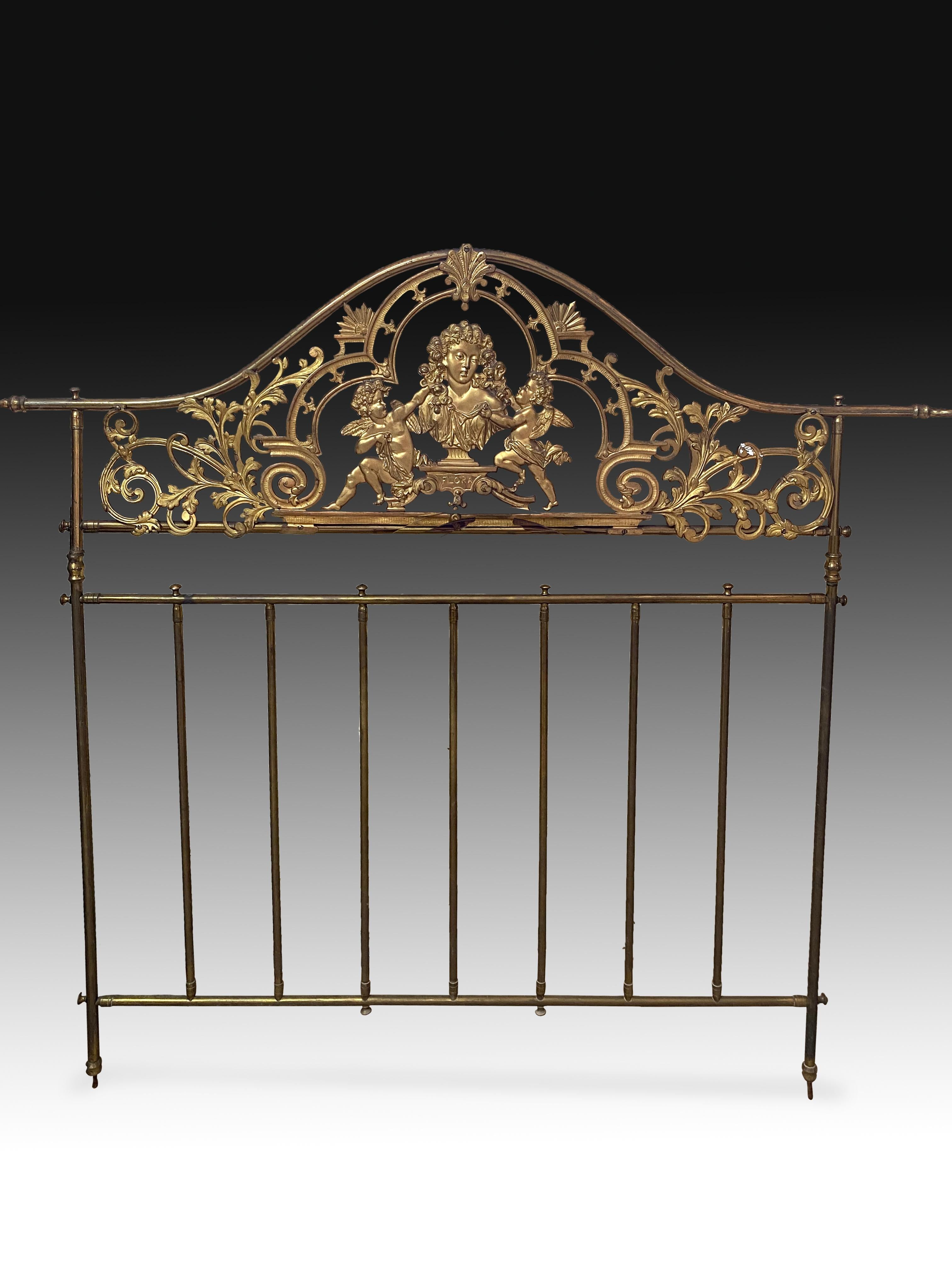 Bed Frame, Gilded Bronze and Metal, 19th Century 2