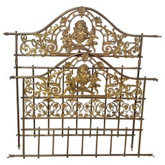 Antique Bed Frame, Gilded Bronze and Metal, 19th Century