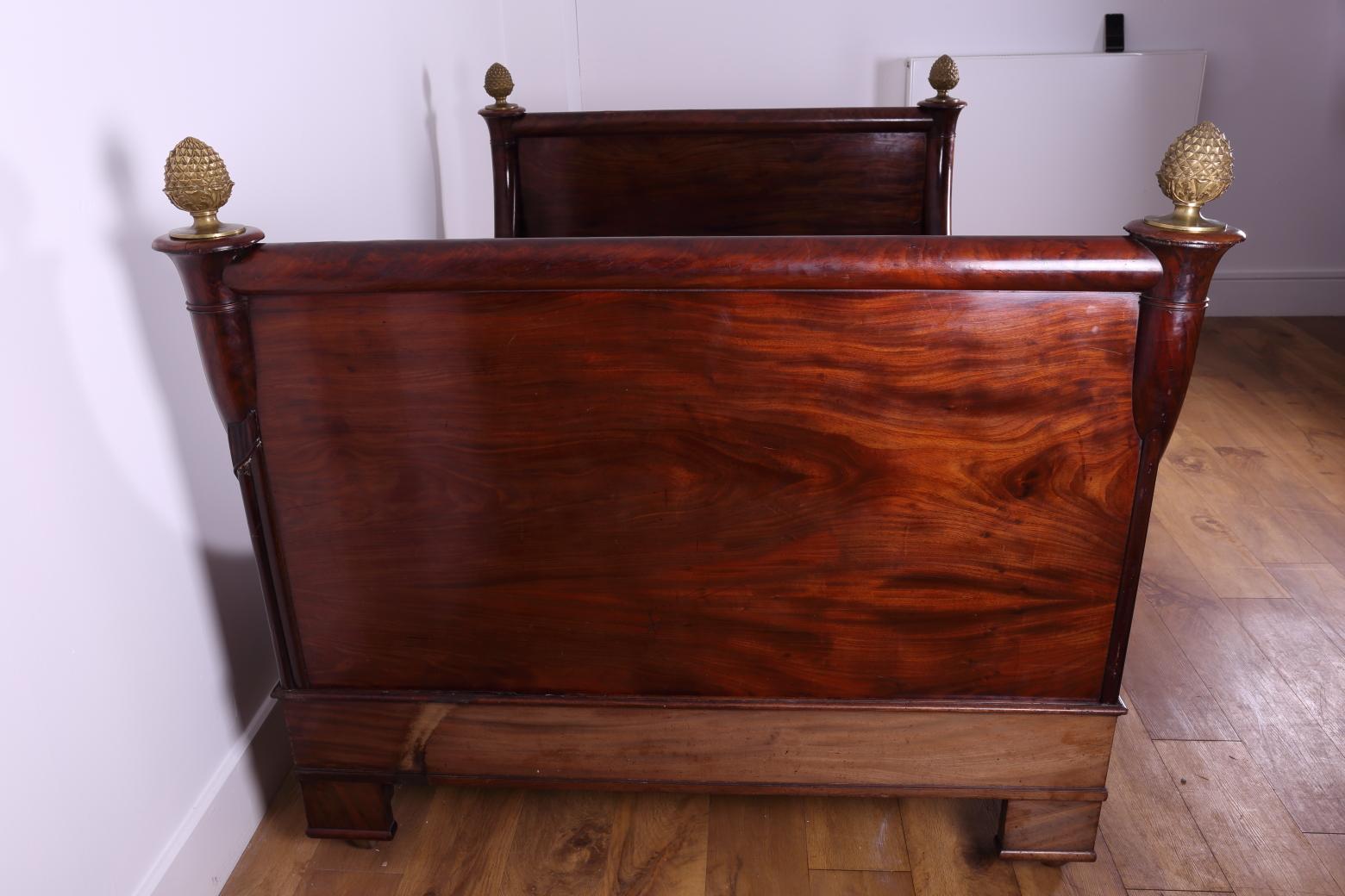 Woodwork Bed, French Mahogany Double Bed, French Empire, circa 1800 For Sale