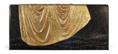 Bed Headboard 3D Artistic Mosaic Gold Leaf Base & Box Leather Motorized Opening
