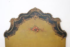 Bed Headboard in Venetian Baroque Style Lacquered and Painted Wood