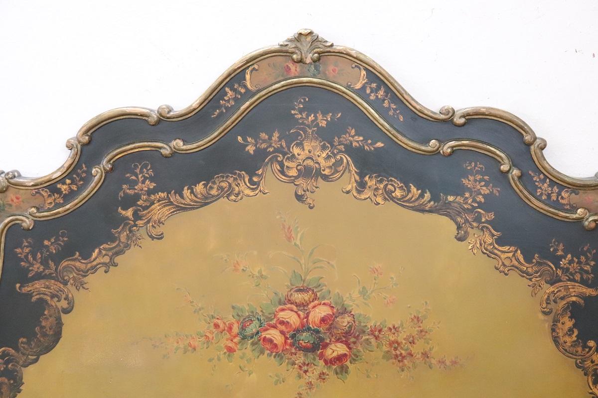 Cabecero de Cama Estilo Barroco Veneciano Madera Lacada y Pintada Italiano