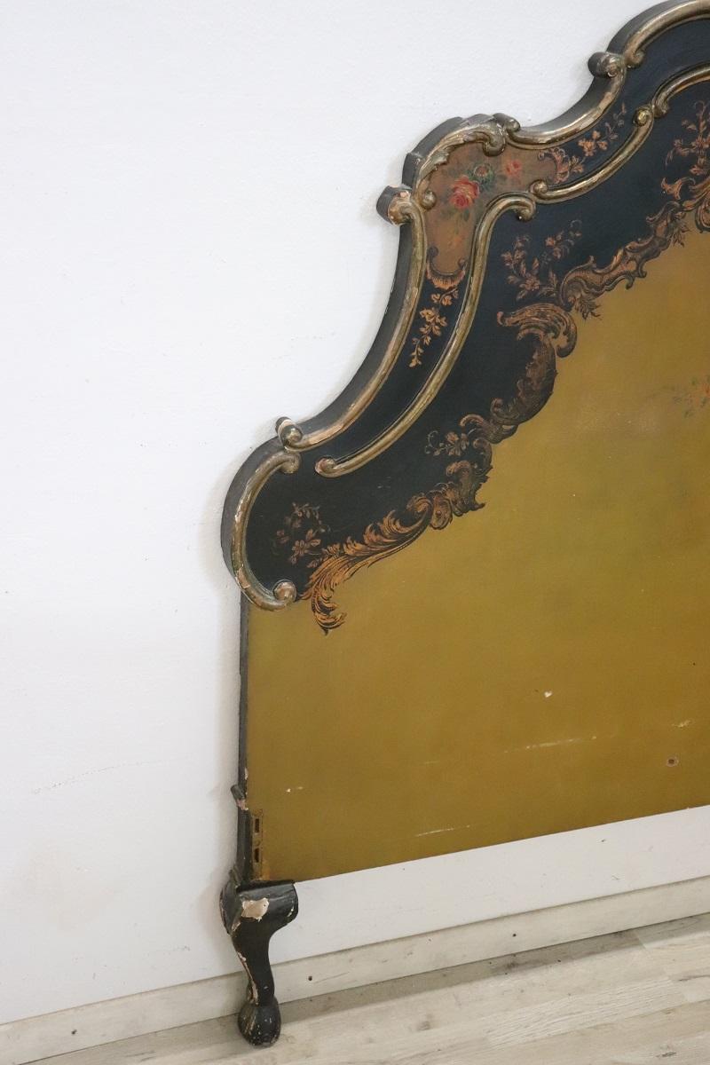 Cabecero de Cama Estilo Barroco Veneciano Madera Lacada y Pintada Lacado