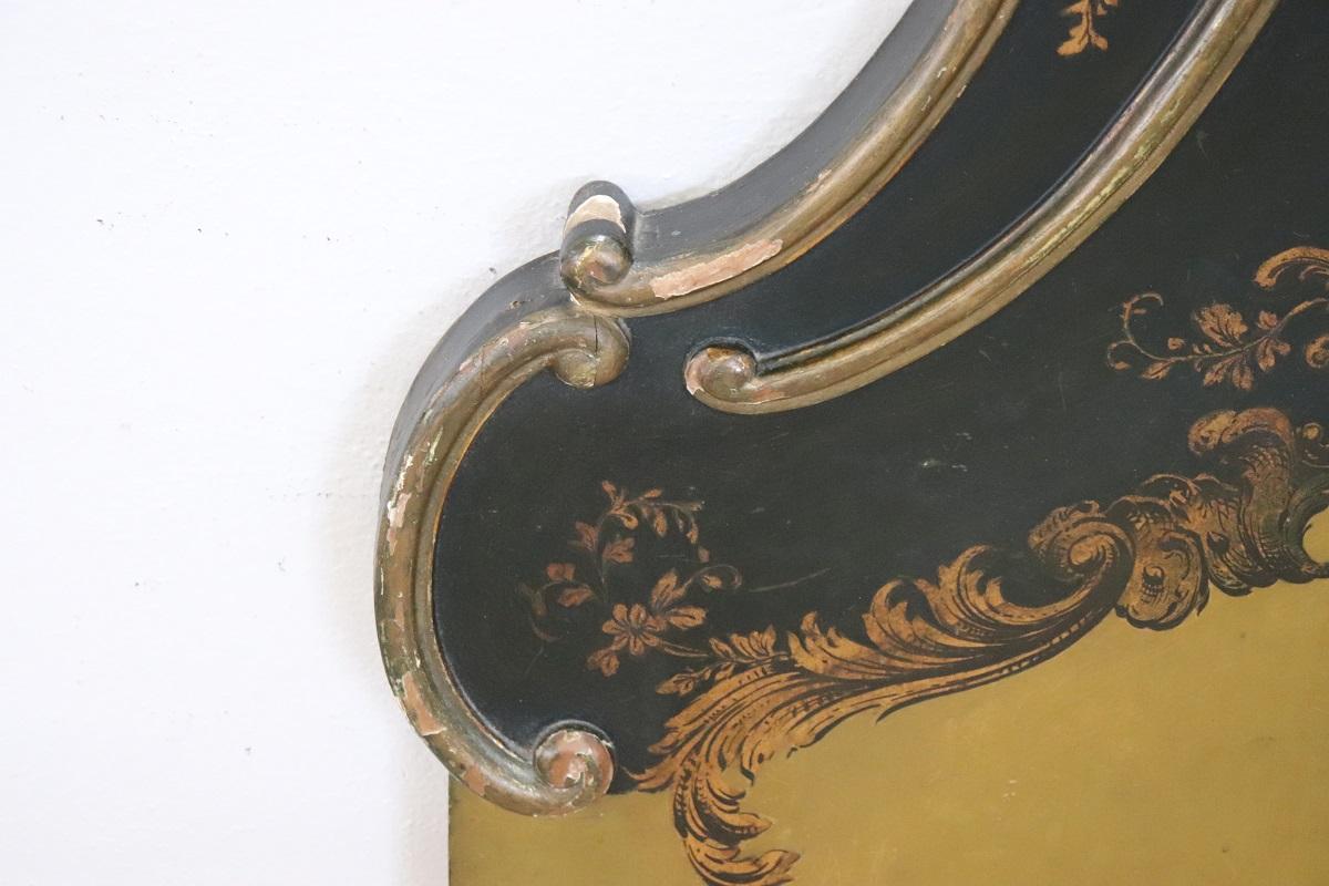 Cabecero de Cama Estilo Barroco Veneciano Madera Lacada y Pintada en Bastante bueno Estado en Casale Monferrato, IT