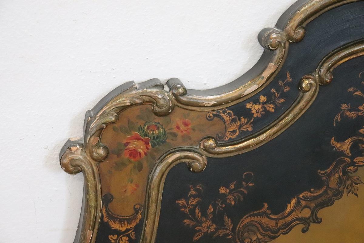 Cabecero de Cama Estilo Barroco Veneciano Madera Lacada y Pintada finales del siglo XX