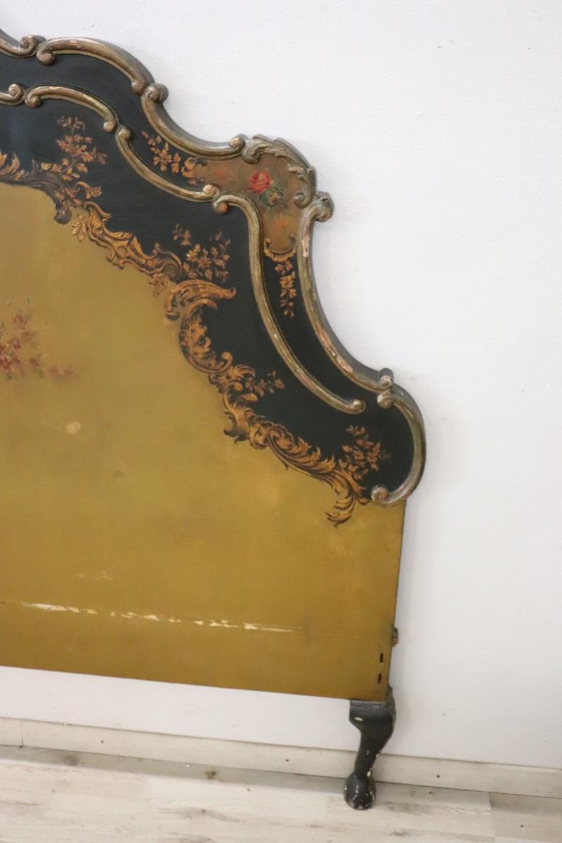 Cabecero de Cama Estilo Barroco Veneciano Madera Lacada y Pintada Álamo