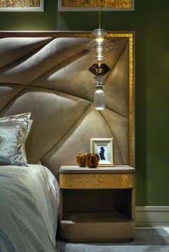 Bed Headboard Bedframe Wood Edge Trim Distressed Paint Leather or Fabric