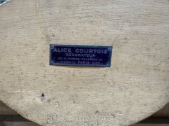 Bed in gilded and carved wood, Louis XV style, signed "Alice Courtois"