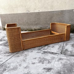 Bed in Midollino by Adalberto dal Lago for Germa, 1969