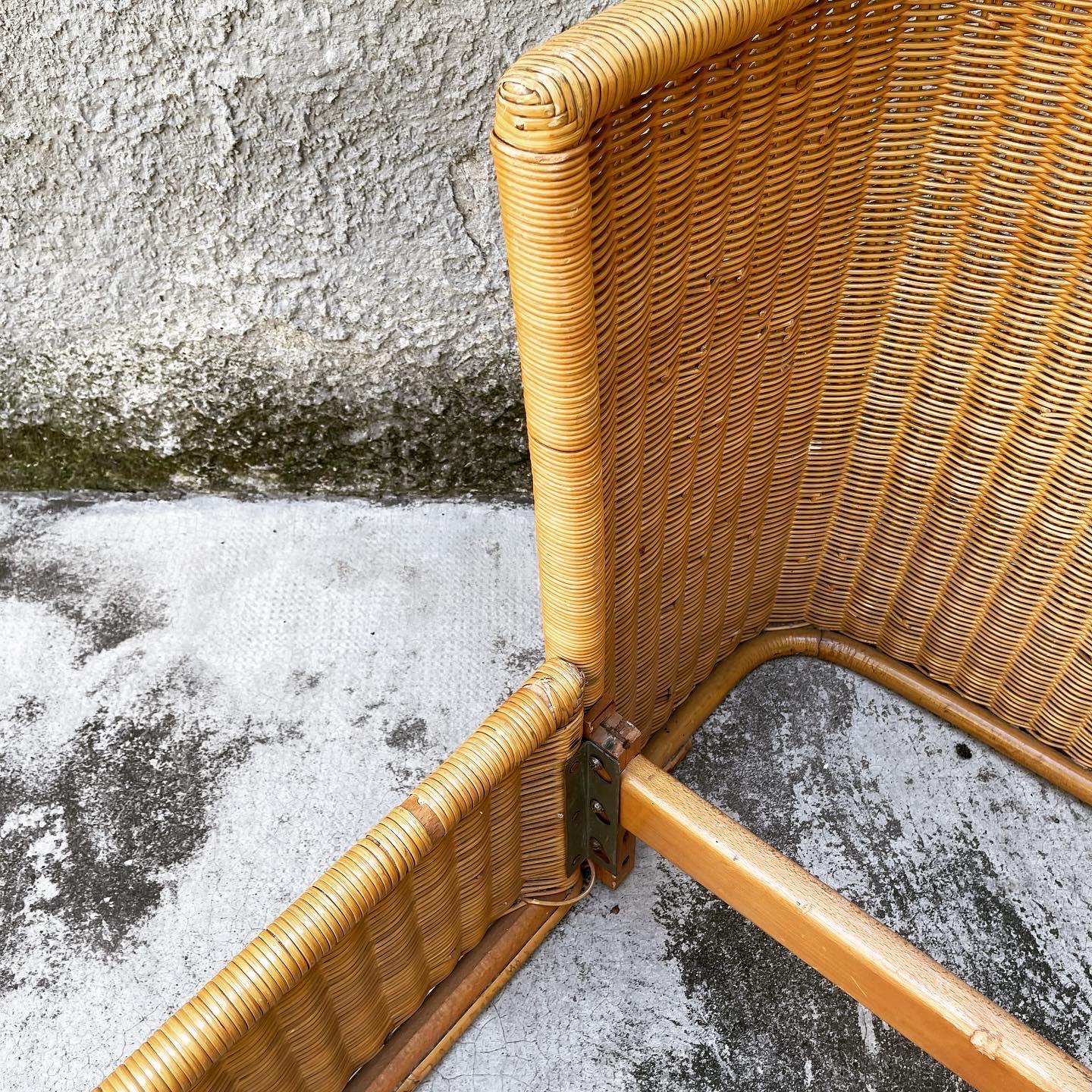 Bed in Midollino by Adalberto dal Lago for Germa, 1969 In condizioni buone in vendita a Milano, IT