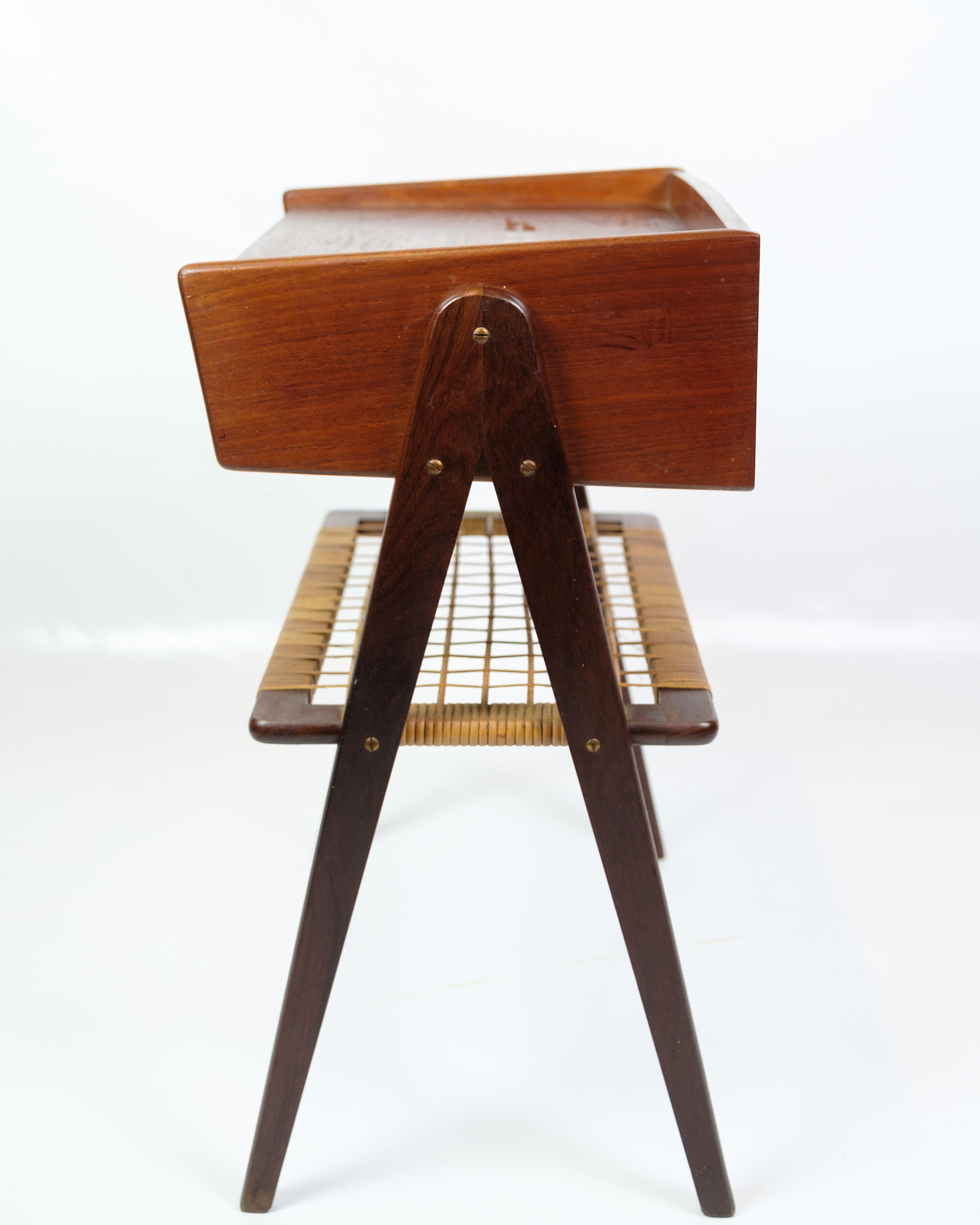 Bett/Beistelltisch aus Teakholz mit Schublade von Søren Rasmussen aus den 1960er Jahren (Moderne der Mitte des Jahrhunderts) im Angebot