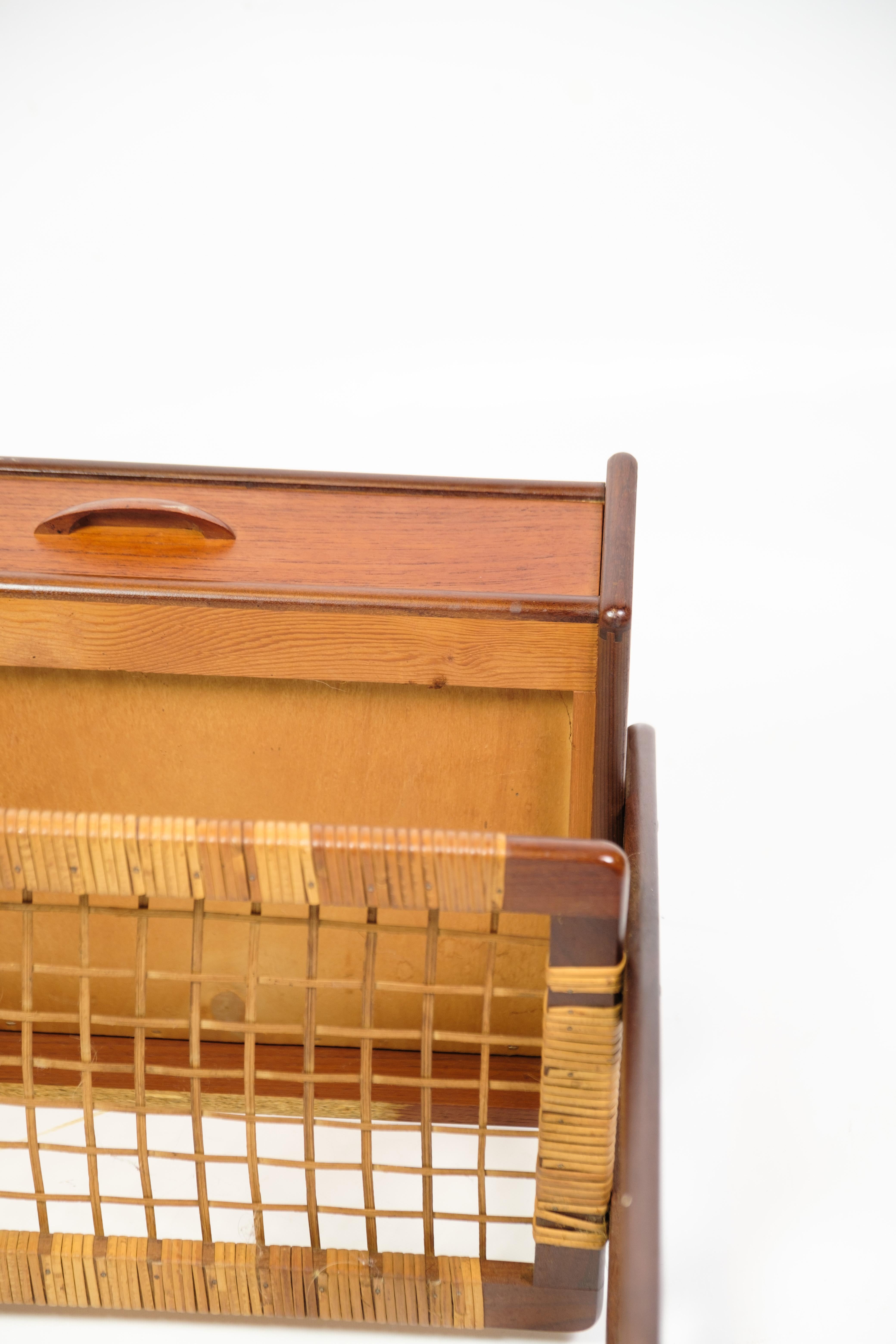Bett/Beistelltisch aus Teakholz mit Schublade von Søren Rasmussen aus den 1960er Jahren (Mitte des 20. Jahrhunderts) im Angebot