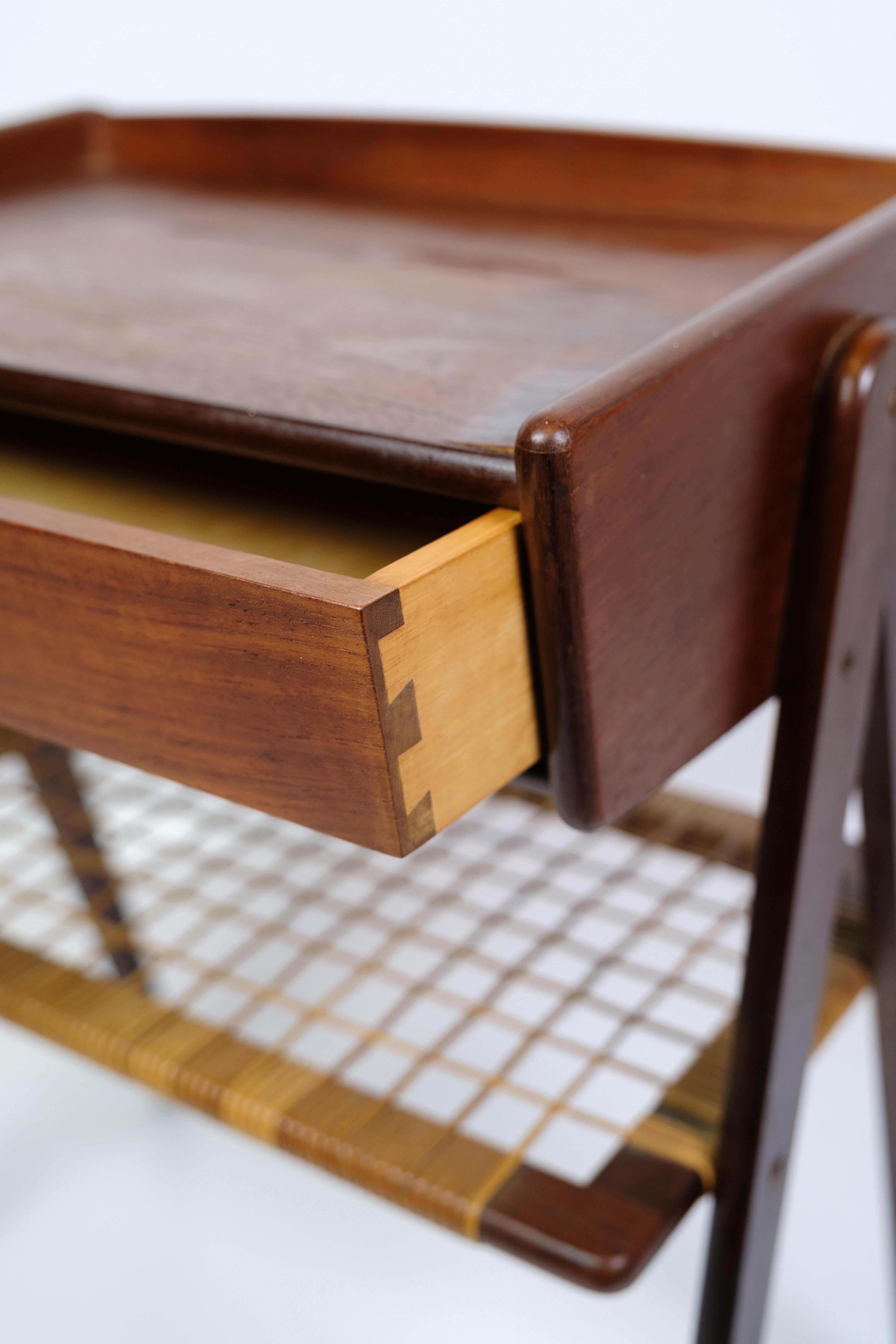 Bett/Beistelltisch aus Teakholz mit Schublade von Søren Rasmussen aus den 1960er Jahren im Angebot 2