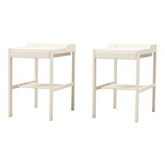 Tavolini da letto Bertil Fridhagen per Bodafors, 1960, Lacca bianca