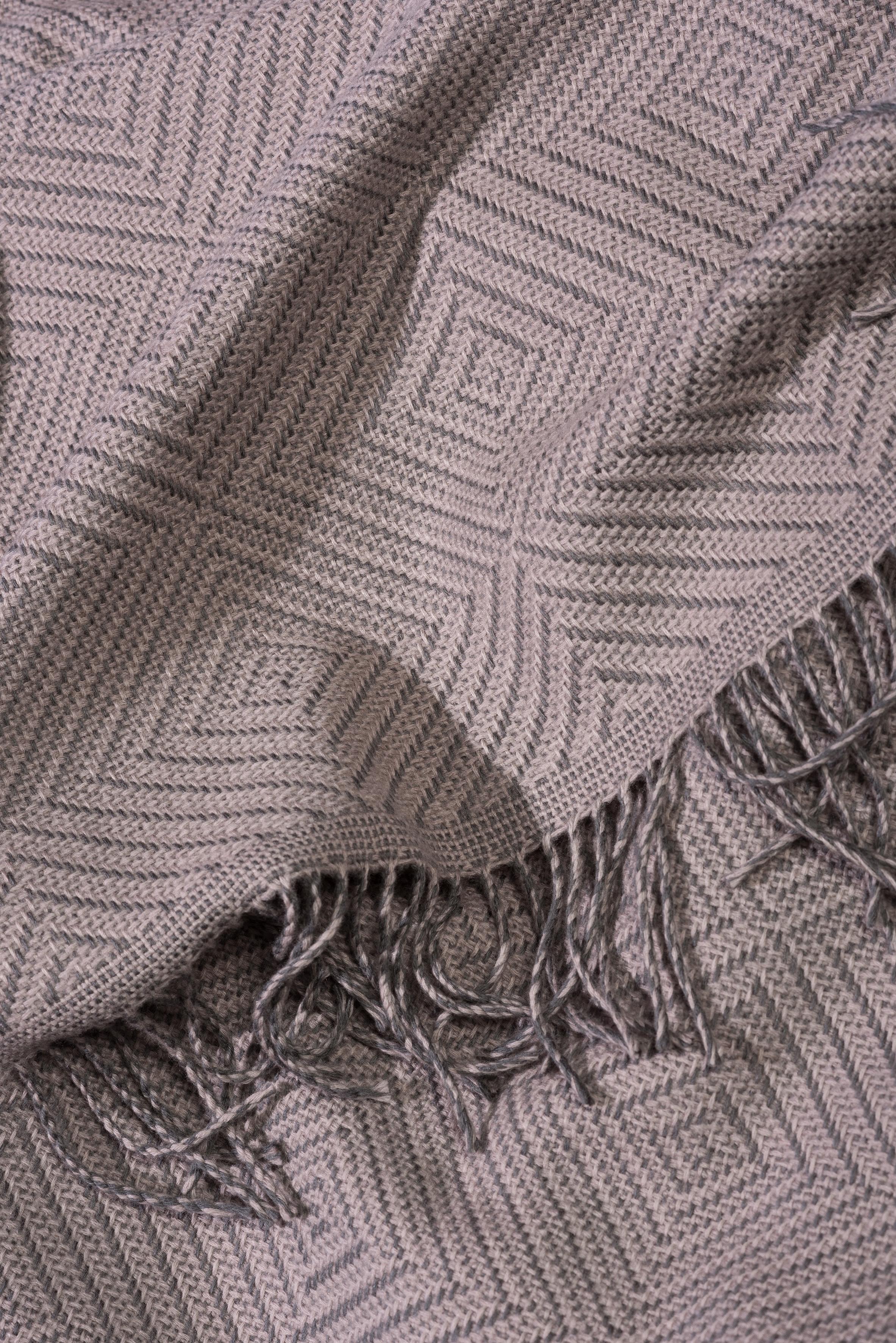Modern Bed Throw Woven of Extra Fine Merino in Mauve by Catharina Mende For Sale
