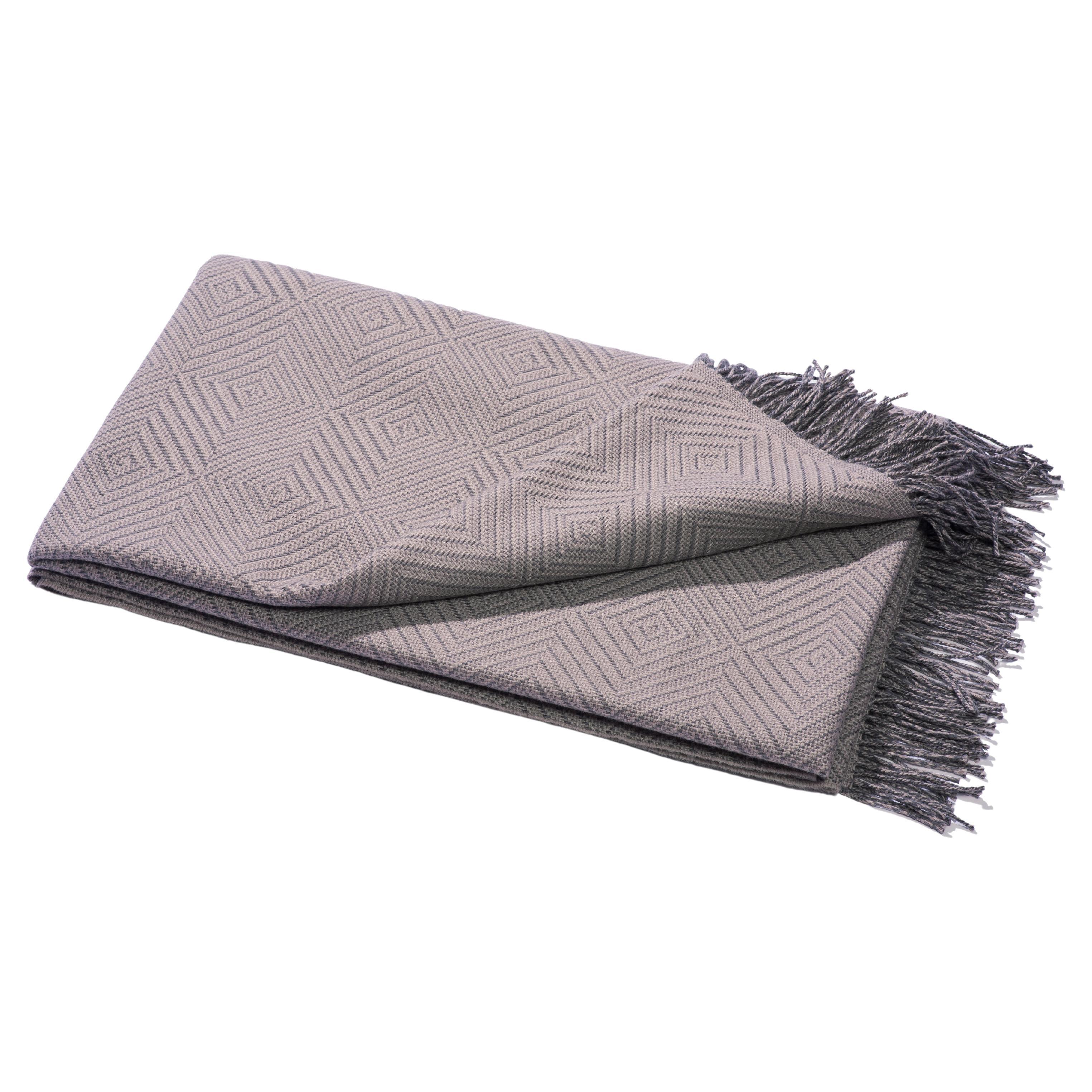 Bedspread Woven of Extra Fine Merino in Mauve by Catharina Mende