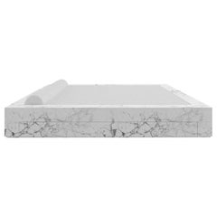Bed White Marble 260x260x40-220x220cm mattress, drawer Germany handcrafted pc1/1